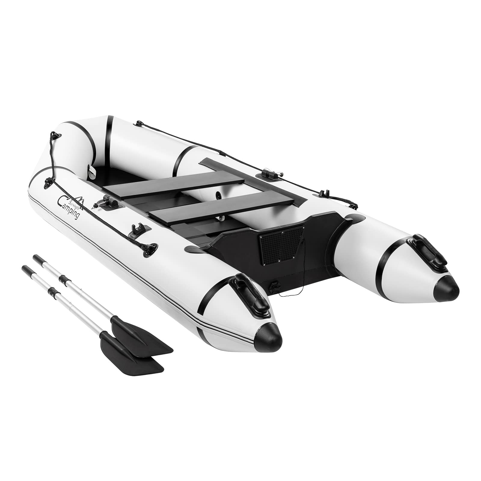 2 Person Inflatable Boat with Foot Pump & Paddle - Portable Fishing Raft Kayak for Adults | US Stock | Perfect for Lakes, Rivers & Coastal Fishing Trips