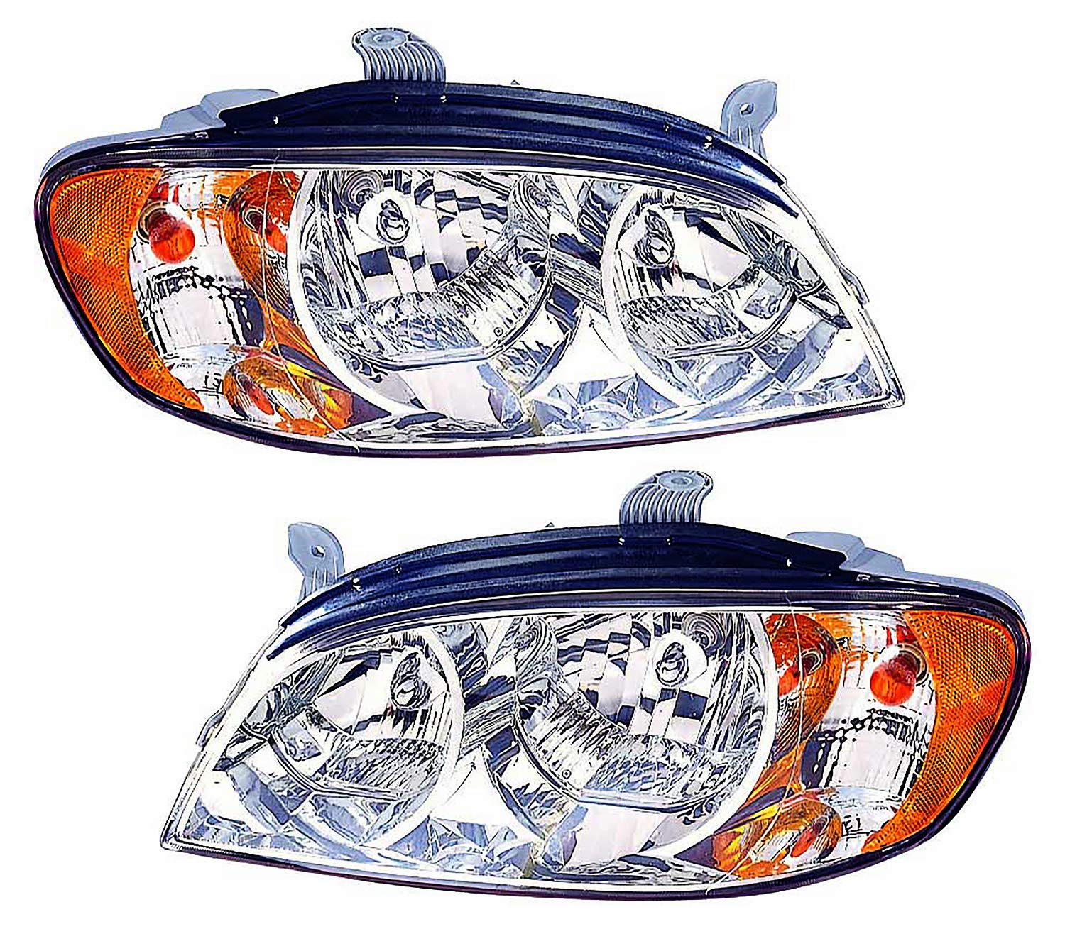 Kia Spectra Sedan Headlights Replacement Set - Halogen Driver & Passenger Side Lamps for 2002 2003 2004 Models | Perfect for Night Driving & Auto Restoration Projects