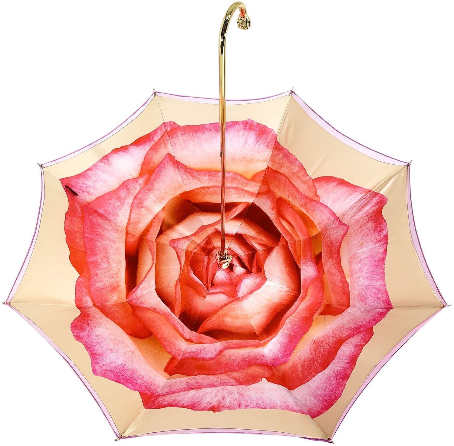 Elegant Pink Umbrella with Rose Floral Design - Perfect for Women's Fashion Accessories, Outdoor Events and Rainy Day Protection