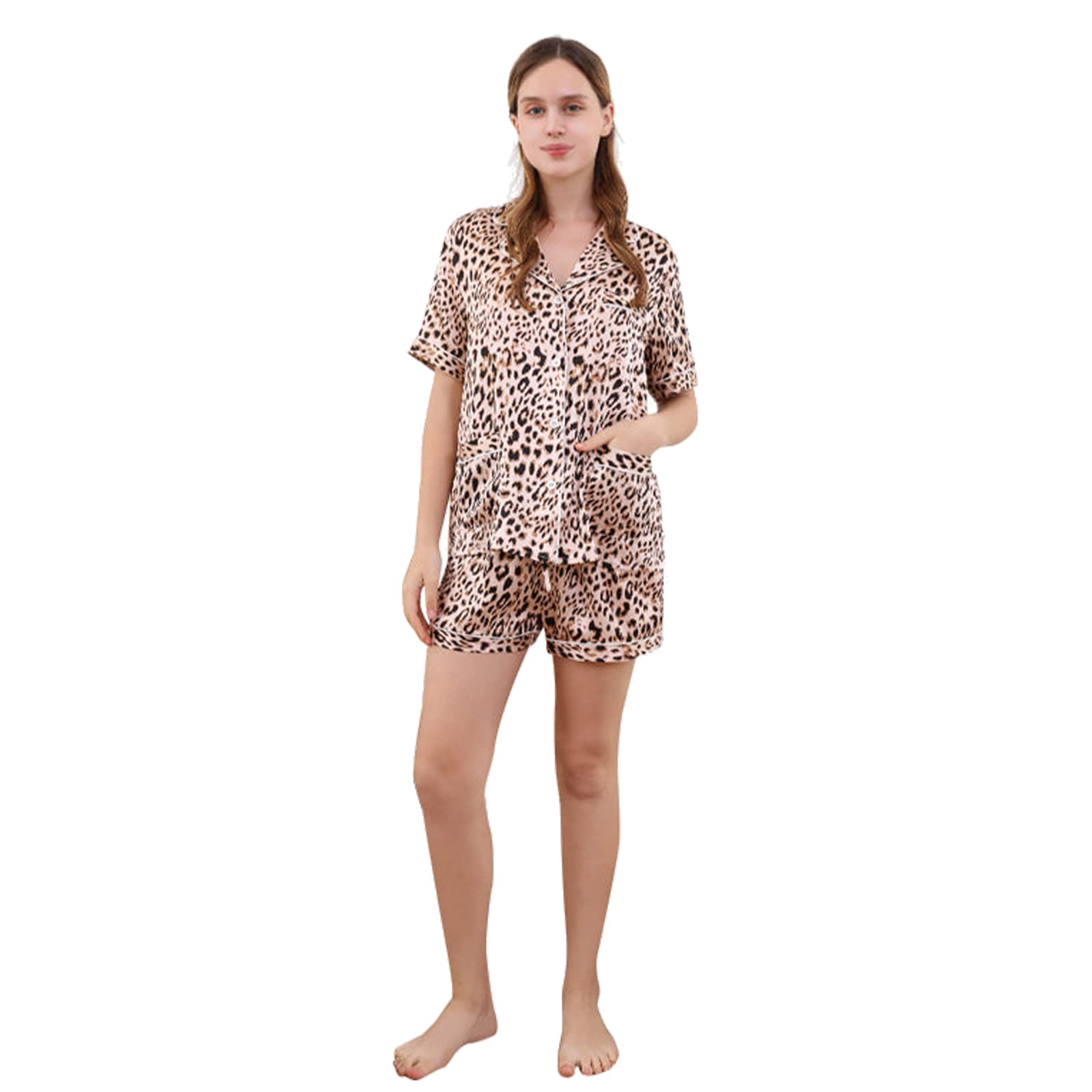 Women's Sexy Silk Nightgown & Short Pajama Set - Comfortable Floral Pattern Sleepwear for Lounge, Honeymoon & Special Occasions