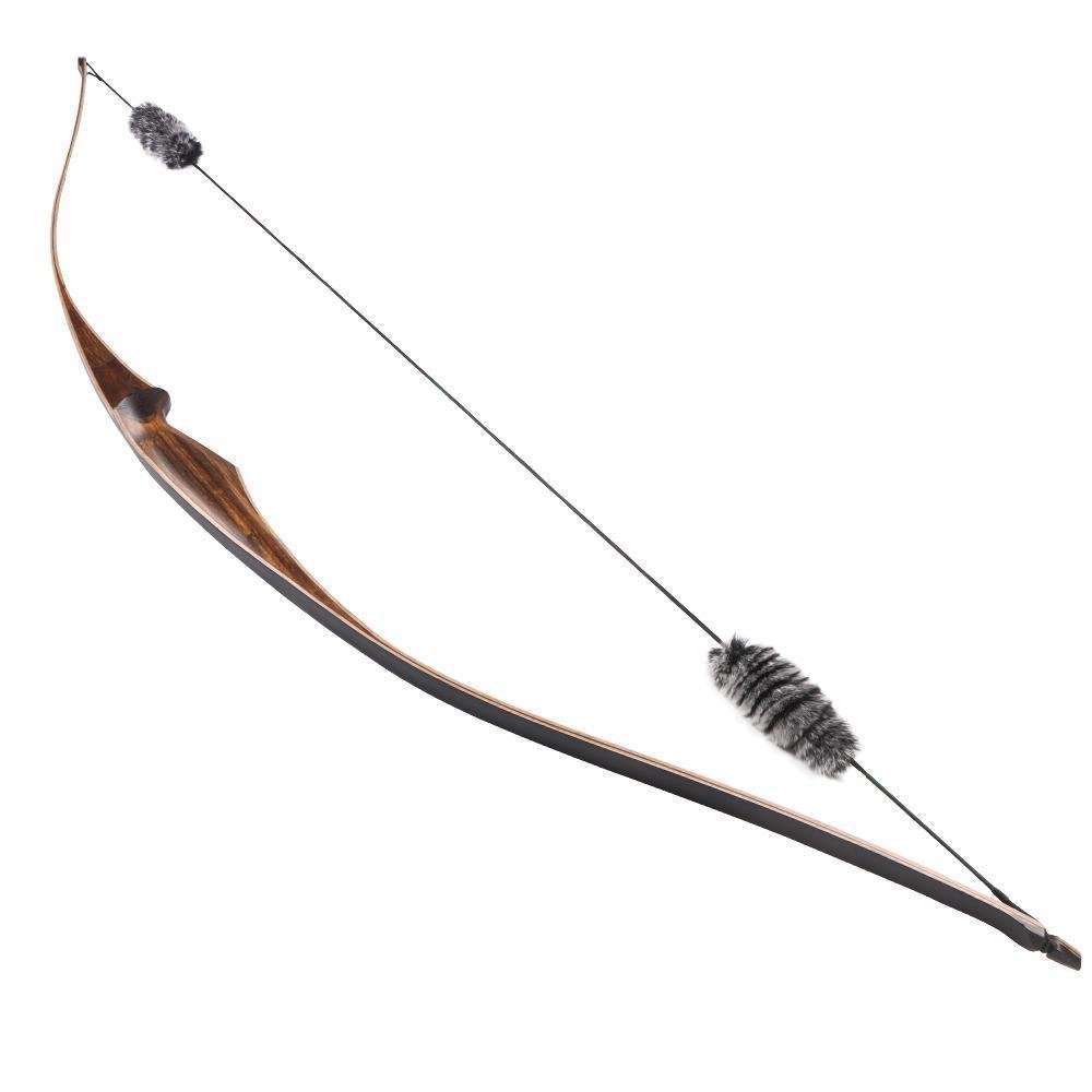 TOPARCHERY 54'' Traditional Wood Recurve Bow for Hunting & Target Practice - Right Handed, One-Piece Design with String Silencer - Perfect for Outdoor Adventures, Archery Training & Backyard Shooting