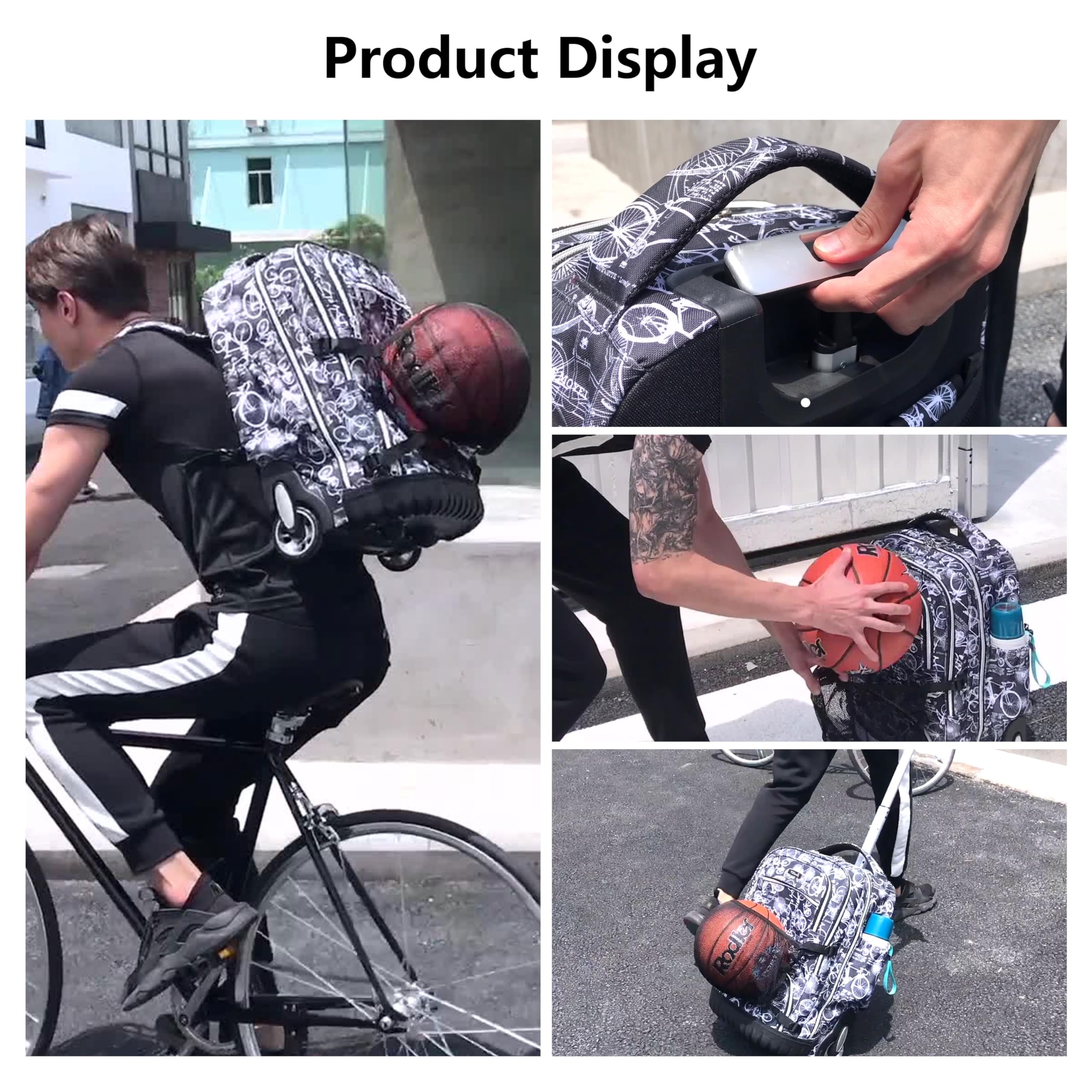 19 Inch Rolling Backpack for Teens - Lightweight Wheeled School Backpack with Sneaker Compartment | Perfect for School, Travel & Gym Use