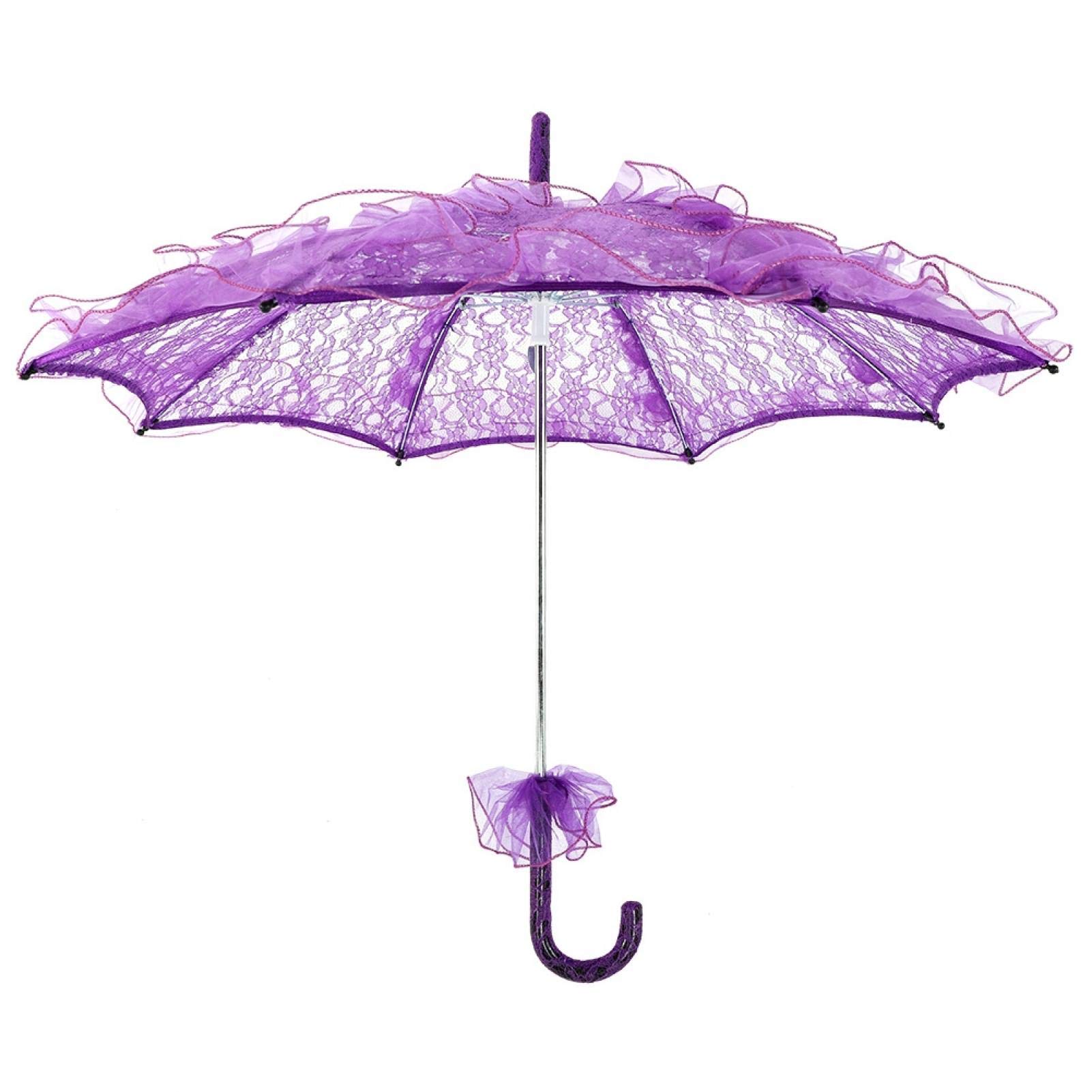 Elegant Purple Lace Wedding Umbrella - Stylish Bridal Photo Prop for Outdoor Ceremonies, Engagement Shoots & Vintage Themed Weddings