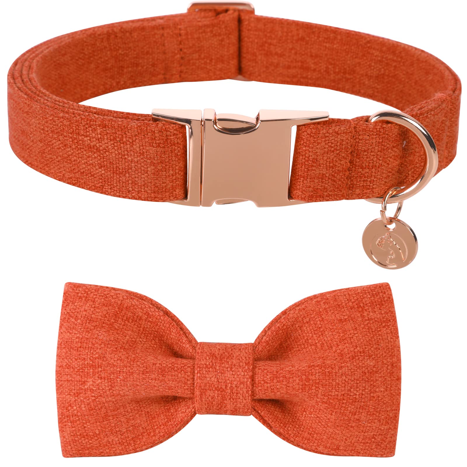 DOGWONG Adjustable Cotton Dog Collar with Bow - Soft & Durable Pet Collar for Small, Medium & Large Dogs - Perfect for Weddings, Parties & Daily Walks