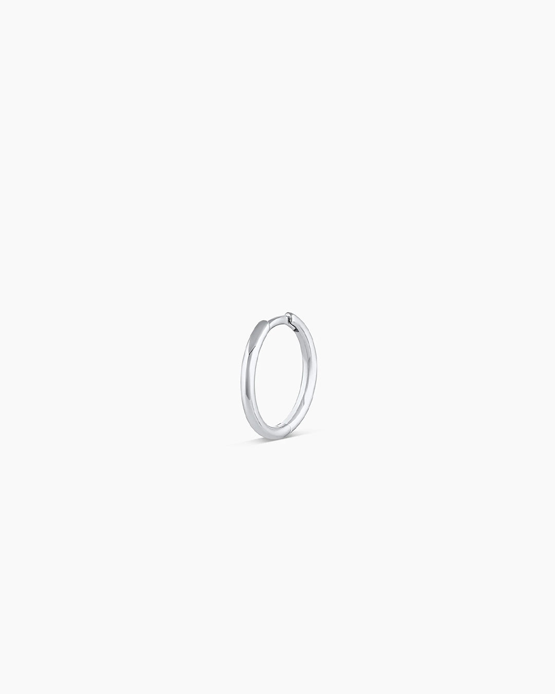 14K White Gold Classic Single Huggie Hoop Earrings - Minimalist & Dainty Everyday Jewelry for Women - Perfect for Work, Date Night & Casual Outings