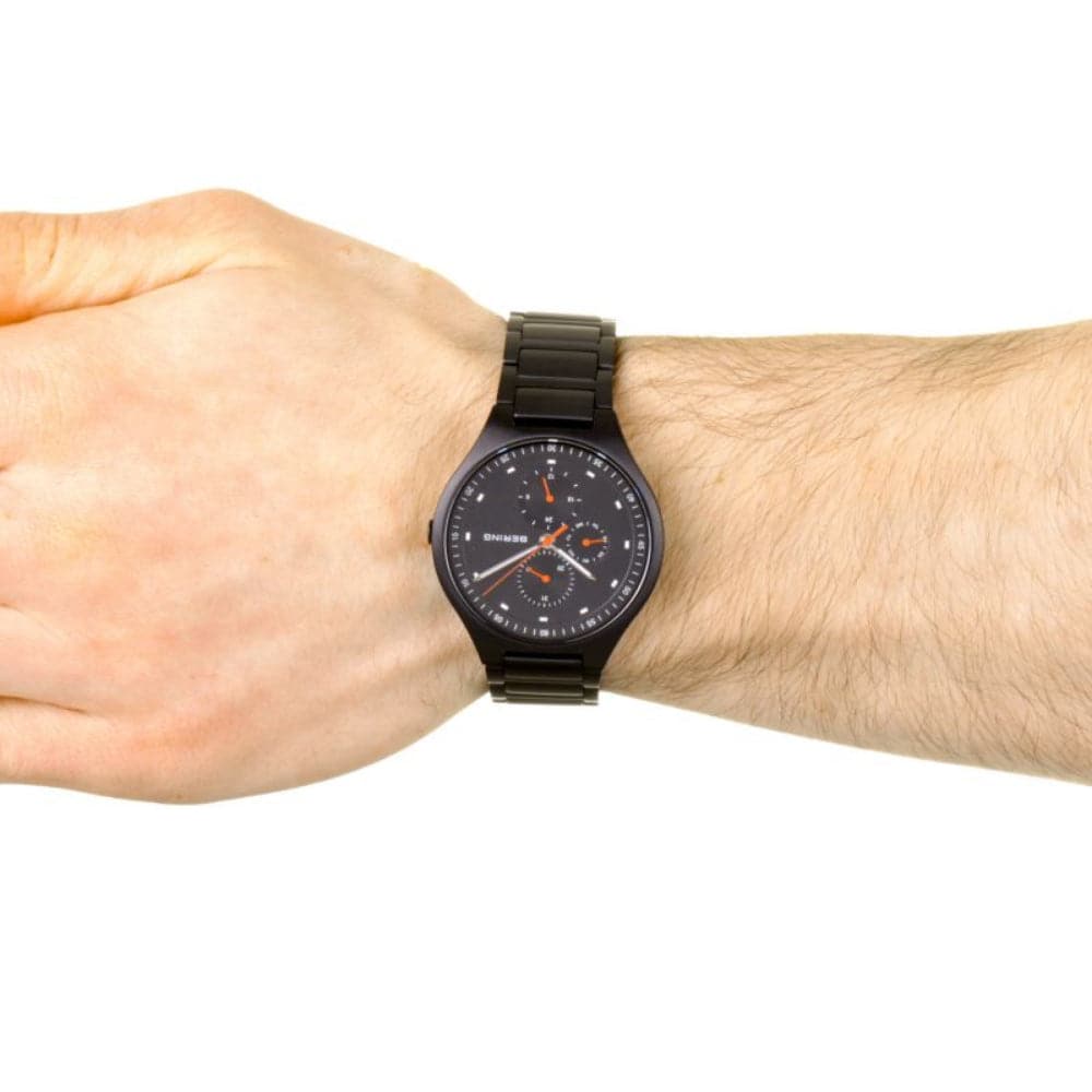 BERING Titanium 11741-772 Black Stainless Steel Men's Watch - Waterproof Chronograph for Business, Casual & Outdoor Activities