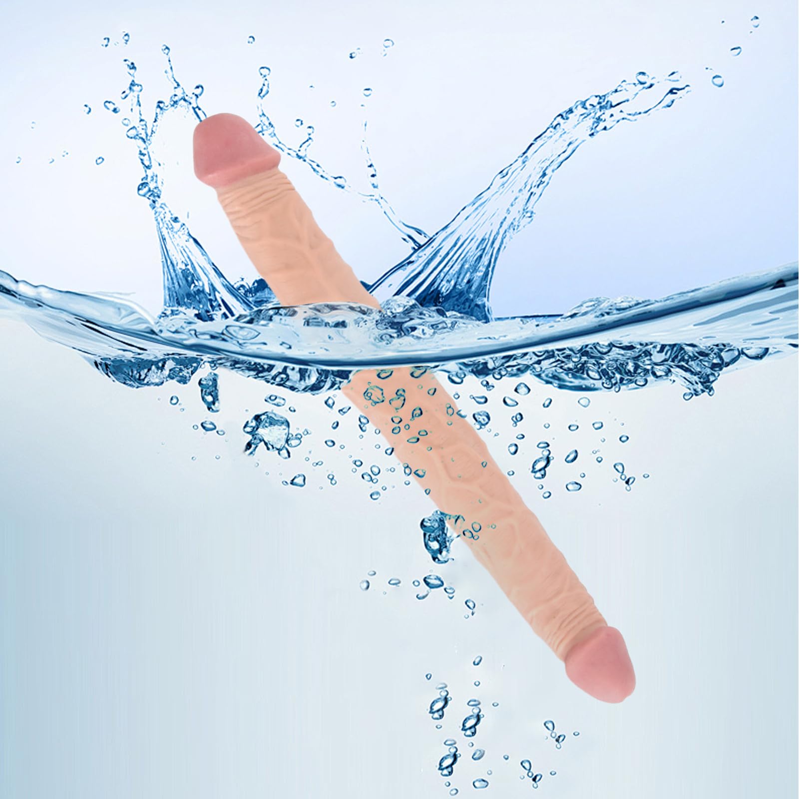 14.5 Inch Realistic Double Ended Dildo - Dual-Sided Silicone Penis Toy for Anal & Vaginal Stimulation | Adult Sex Toys for Women, Couples & Lesbians | Perfect for Solo Play, Partnered Fun & BDSM Scenes