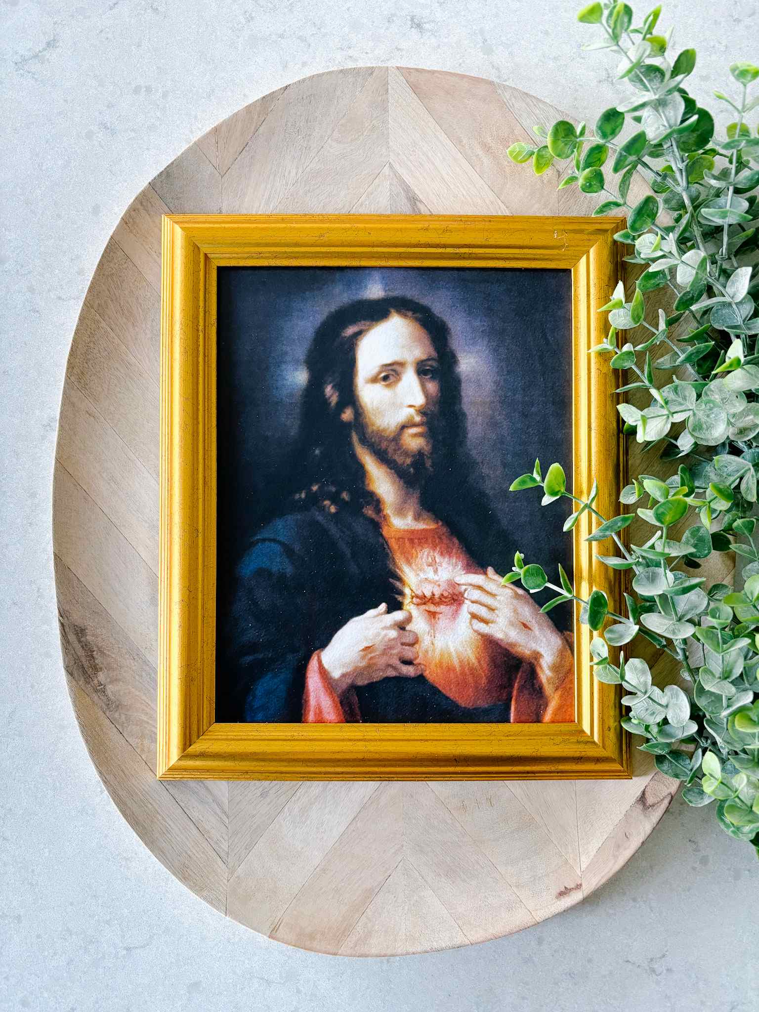 Sacred Heart of Jesus Framed Wall Art - Religious Home Decor for Living Room, Bedroom & Church - Perfect for Prayer Spaces & Catholic Gifts