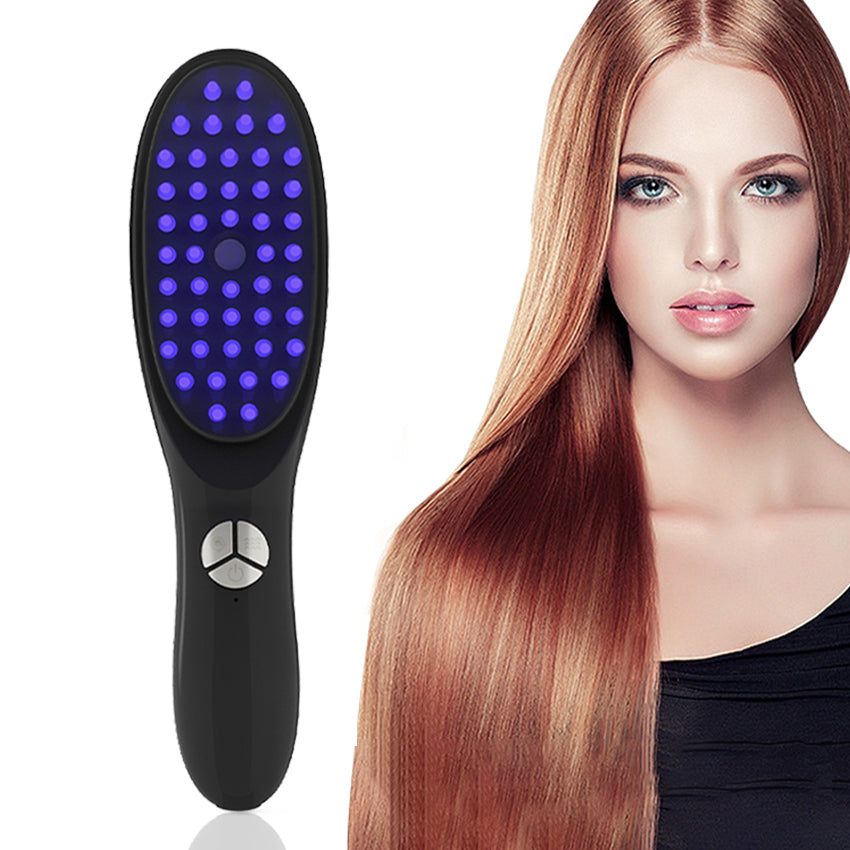 Vibrating Hair Care Comb with Red & Blue Light Therapy for Scalp Massage and Hydration - Perfect for Home Use, Salon Treatments, and Daily Hair Growth Stimulation