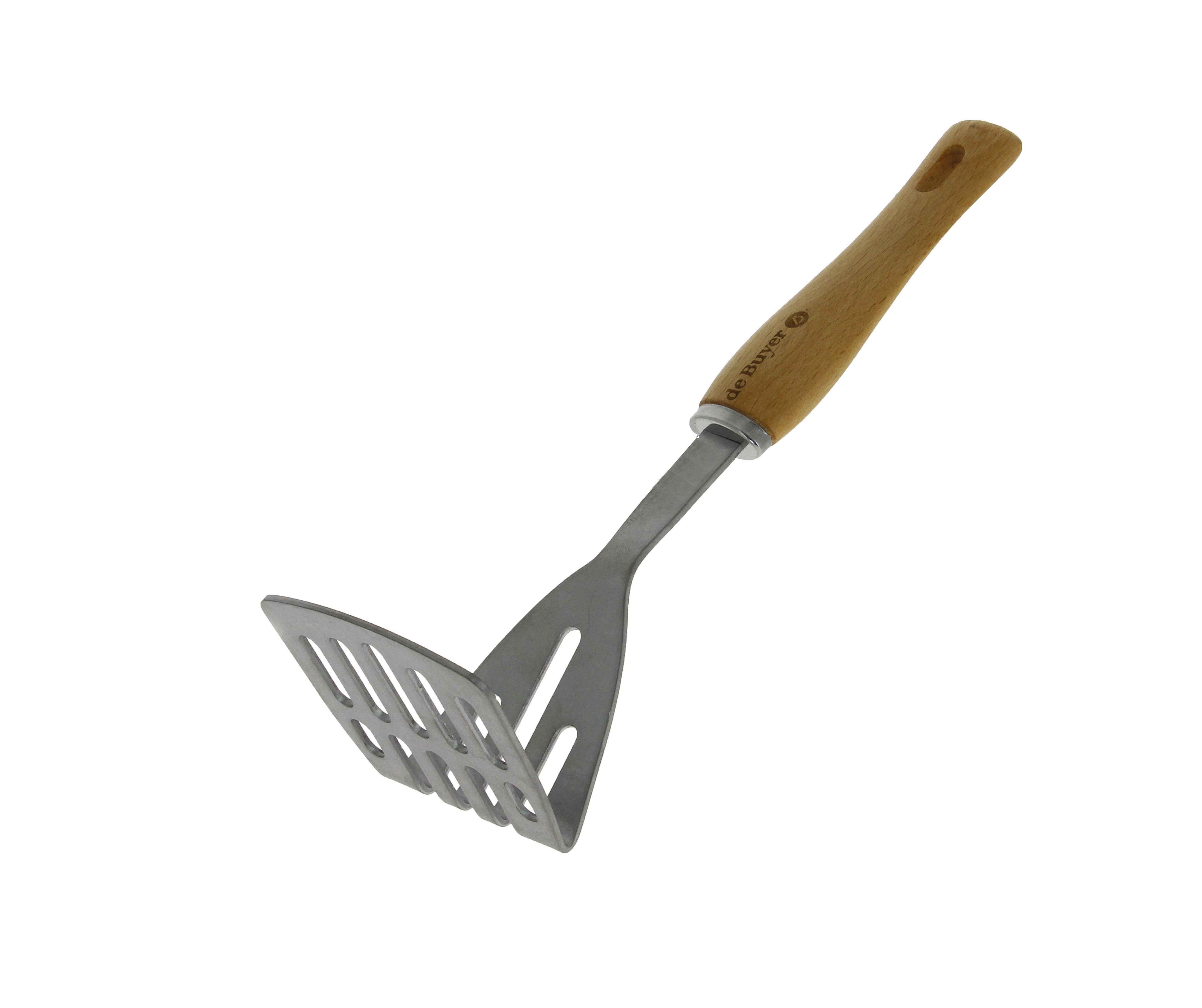 Premium Stainless Steel Potato Masher with Wooden Handle - Durable Kitchen Tool for Smooth Mashed Potatoes, Baby Food & Baking - Ideal for Home Cooking & Professional Kitchens