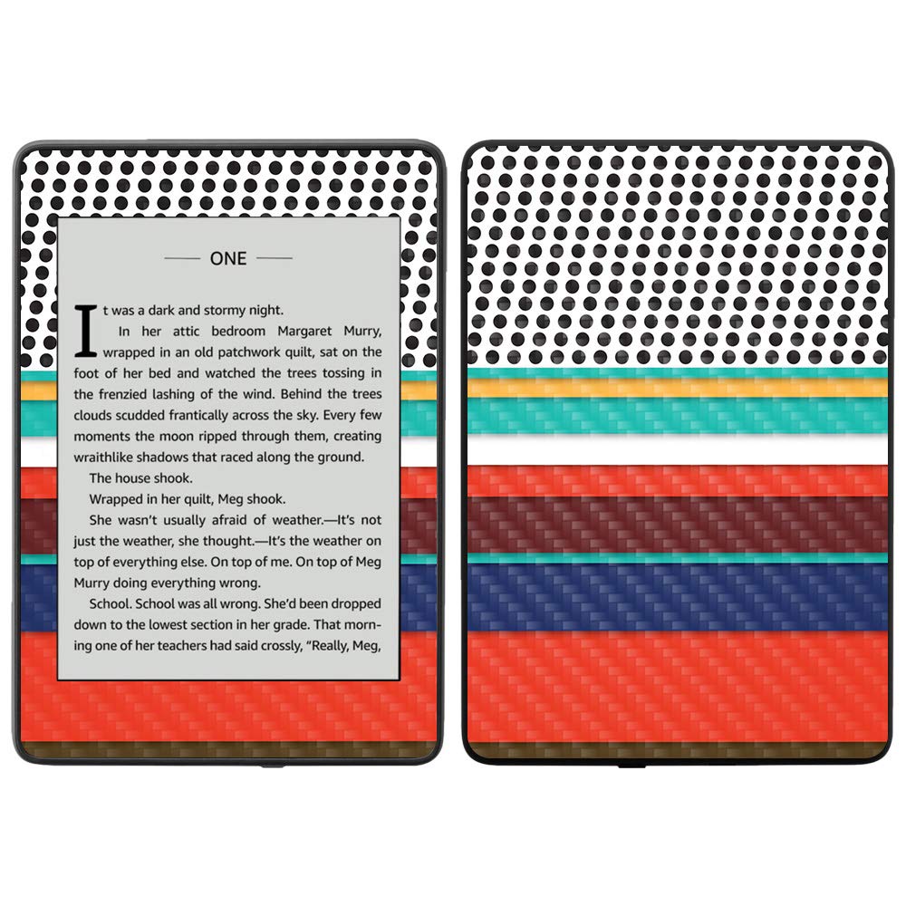 MightySkins Carbon Fiber Skin for Amazon Kindle Paperwhite 2018 (10th Gen) - Aqua Chevron Design | Waterproof Protective Cover with Durable Textured Finish | Easy to Apply & Remove | Made in USA | Perfect for Travel, Reading & Outdoor Use