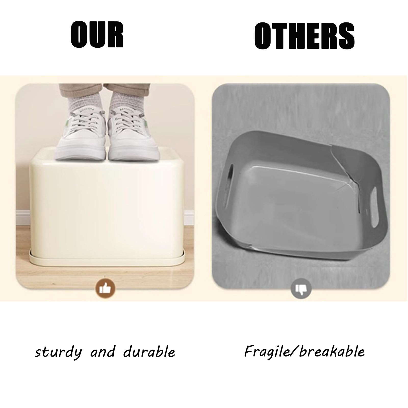 Stylish Cream Desktop Organizer with Lid - Perfect for Snacks, Cosmetics & Office Supplies | Dormitory & Home Storage Solution | Japanese Plastic Storage Bins for Desk Organization
