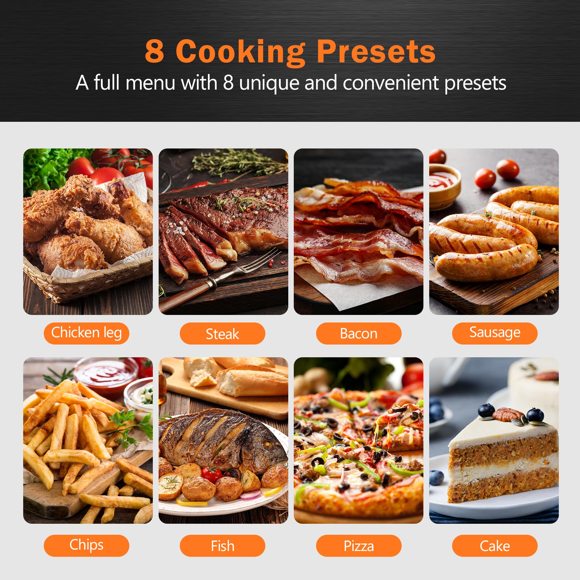 CROWNFUL 7 Quart Air Fryer - 1500W Oil-Free Electric Cooker with 8 Preset Functions, Digital LCD Touch Screen & Precise Temp Control | Shake Reminder | UL Certified (Black) | Perfect for Healthy Cooking, Quick Meals & Family Dinners