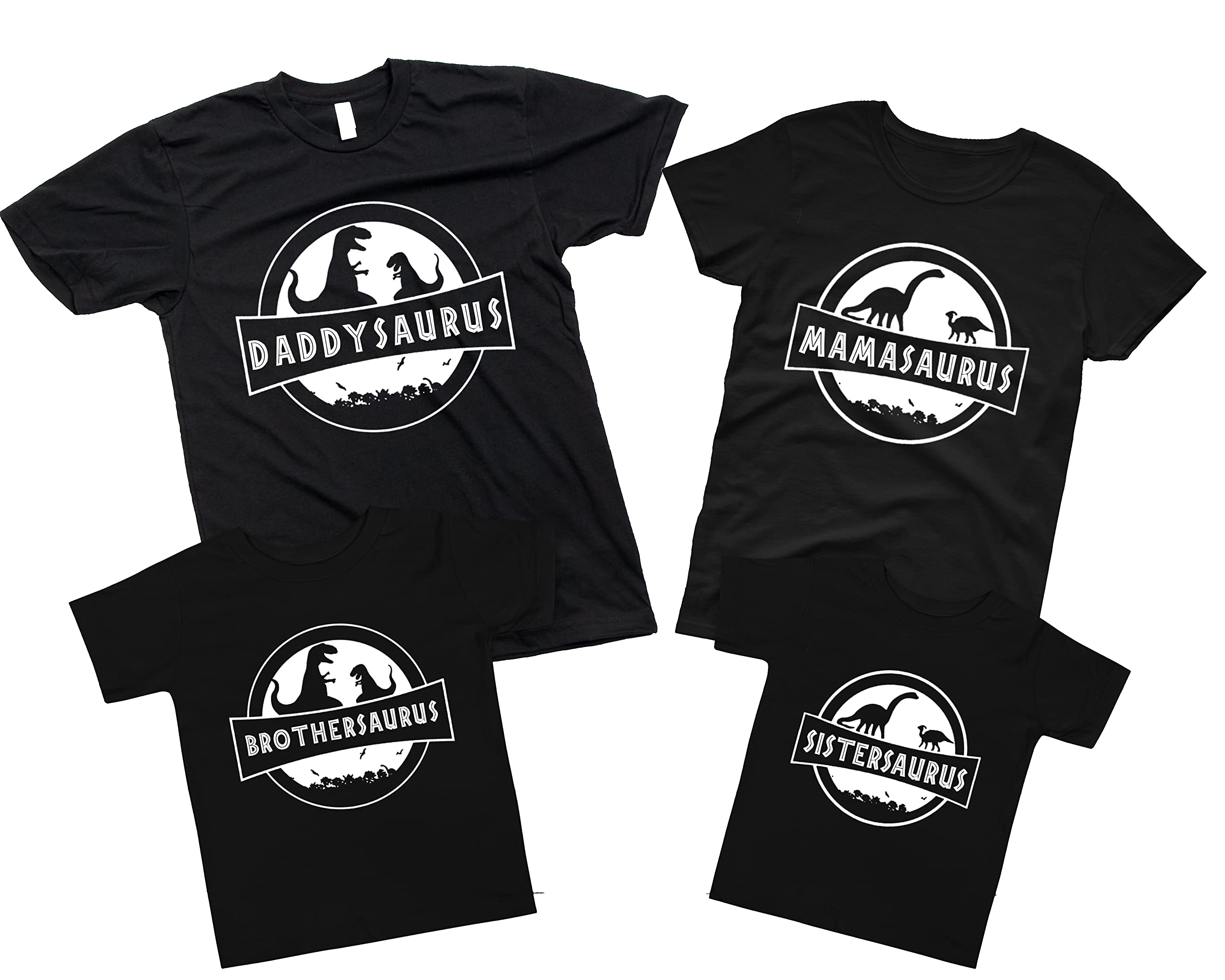 Dinosaur Family Matching T-Shirts - Mama Saurus, Papa Saurus & Kids Jurassic Themed Shirts for Family Trips, Vacations & Fun Outings | Custom Dino Shirts for Couples & Families