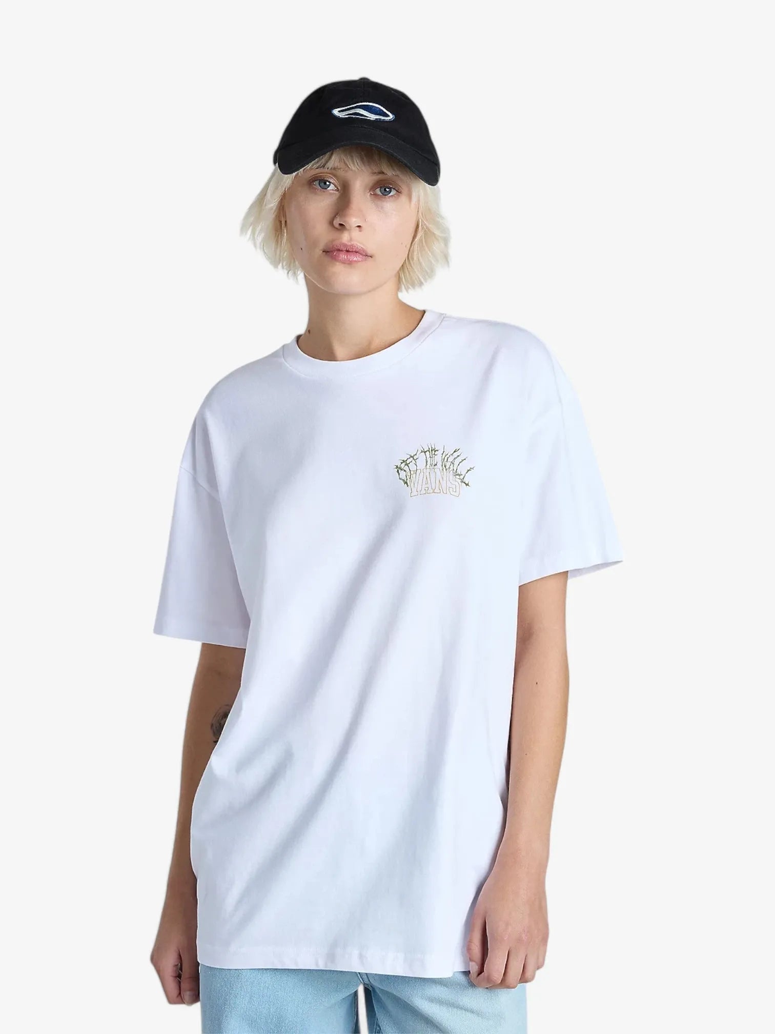 Vans Metal University Oversized Short Sleeve T-Shirt - White | Unisex Streetwear for Casual Wear, Concerts & Skateboarding