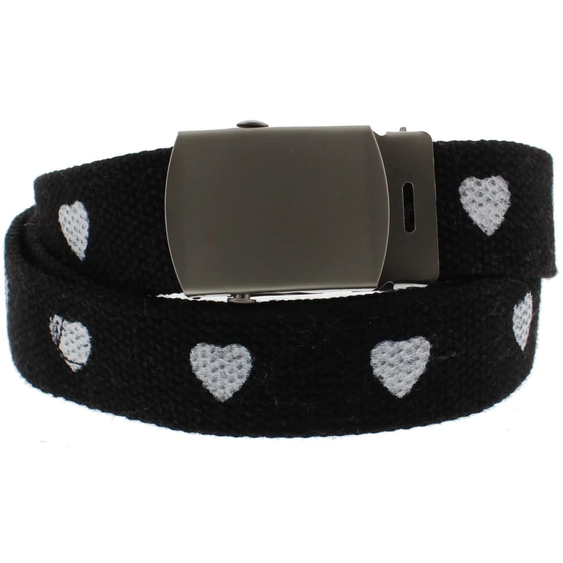 Topkids Fashion Belts for Women & Girls - Adjustable Waist Belt, Heart Design Webbing Belt for Jeans & Dresses - Valentine's Day Gift, Casual & Formal Wear Accessories