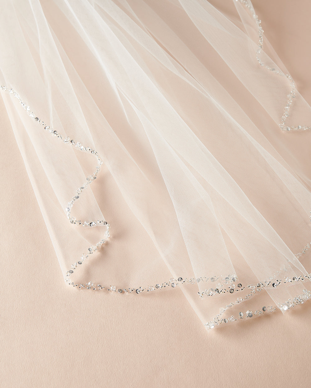 Julia Crystal Beaded Wedding Veil - Elegant Bridal Hair Accessory for Brides, Bridesmaids & Formal Events | Perfect for Church Ceremonies, Photoshoots & Special Occasions