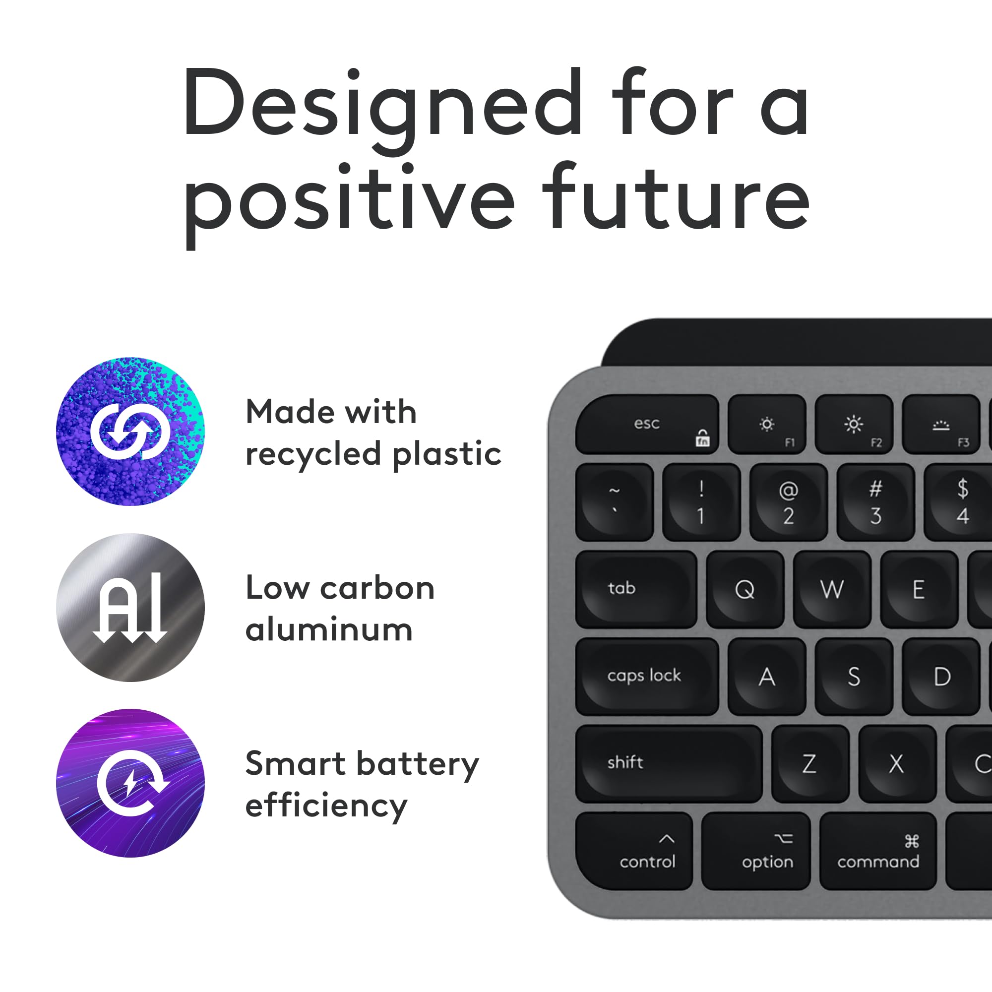 Logitech MX Keys S Combo for Mac - Wireless Keyboard & Mouse Set with Backlit Keys, Palm Rest & Fast Scroll Mouse | Bluetooth & USB-C Connectivity | Compatible with MacBook Pro, MacBook Air, iMac & iPad (Space Gray) | Perfect for Home Office, Remote Work & Creative Professionals