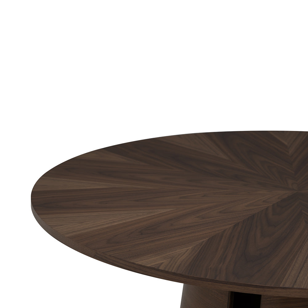 OKARA 47 Inch Round Dining Table - Solid Walnut Wood - Perfect for Kitchen, Dining Room & Small Spaces
