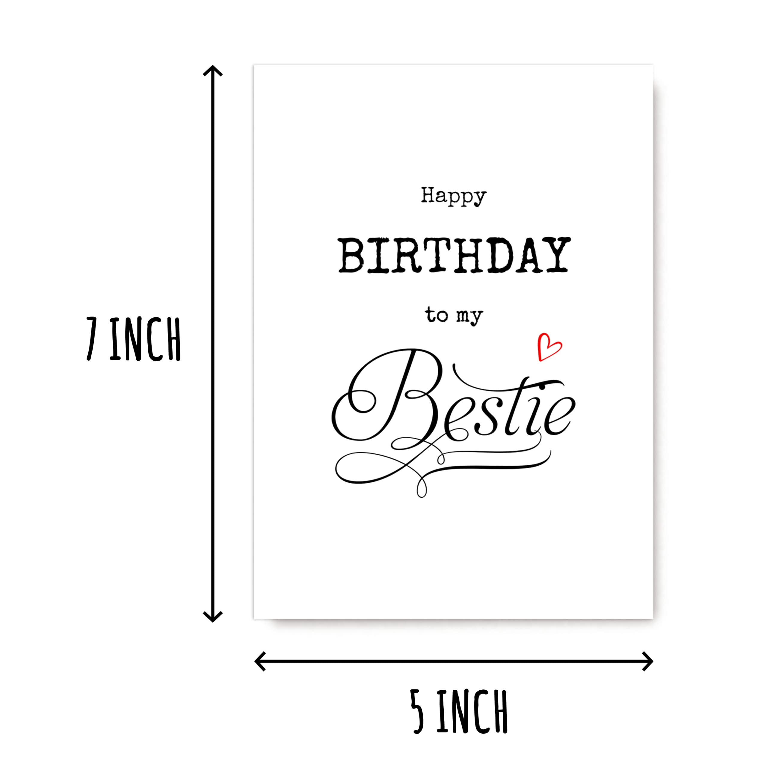 Best Friend Birthday Card - Happy Birthday To My Bestie - Cute Friendship Greeting Card for Women & Girls - Perfect for Gifts, Parties & Special Occasions