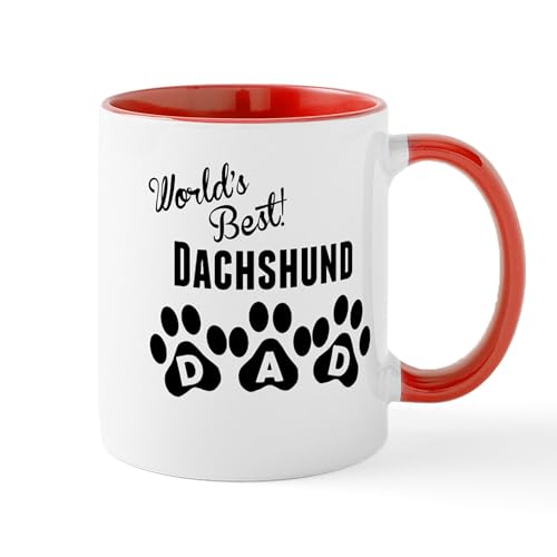 White/Red Inside - Worlds Best Dachshund Dad Mugs