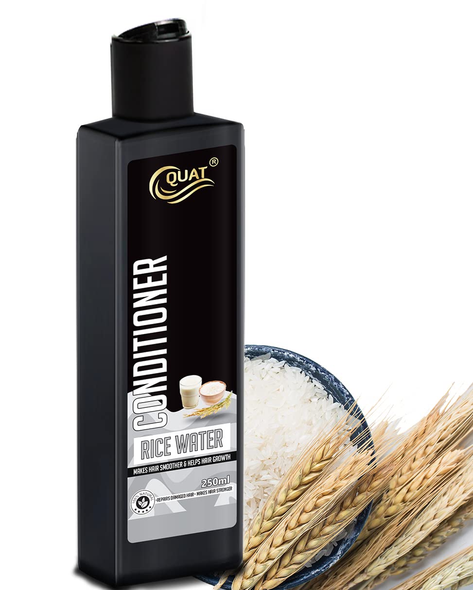 QUAT Rice Water Hair Conditioner - Nourishing & Repairing Treatment for Long, Damaged Hair - Adds Shine & Strength - Dream Lengths Formula (250ml) - Perfect for Daily Hair Care & Salon-Quality Results at Home