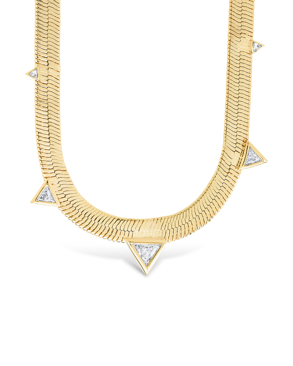 Brecken Stationed CZ Herringbone Necklace - Elegant Cubic Zirconia Pendant for Women | Perfect for Parties, Weddings & Date Nights