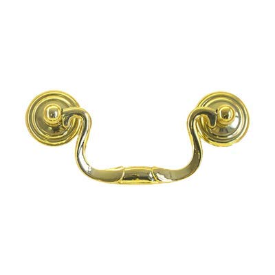 Antique Brass Swan Neck Drawer Pull - 3.5