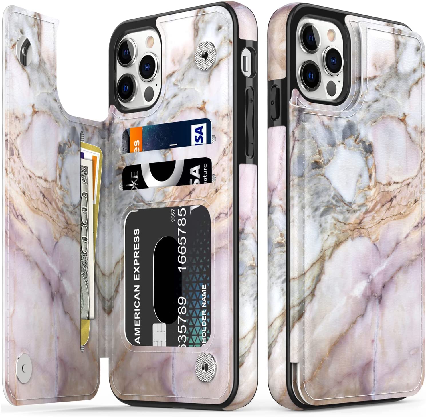 Premium iPhone 14 Pro Max Leather Wallet Case with Card Holder & Flip Cover - Protective Phone Cover for Business & Travel Use