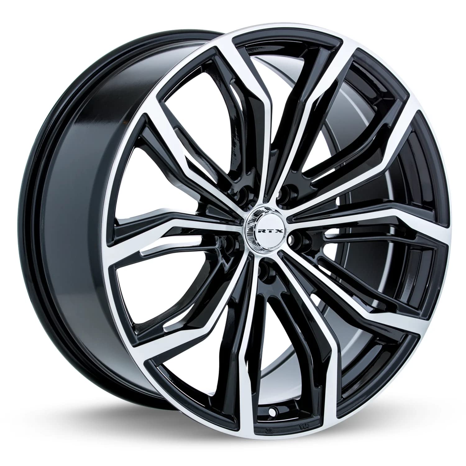 RTX BLACK WIDOW Custom Alloy Wheel 17x7.5 5x114.3 Bolt Pattern 42 Offset 70.3mm Hub - Black Machined Face Rim for Cars, Trucks & SUVs - Perfect for Off-Roading & Street Performance