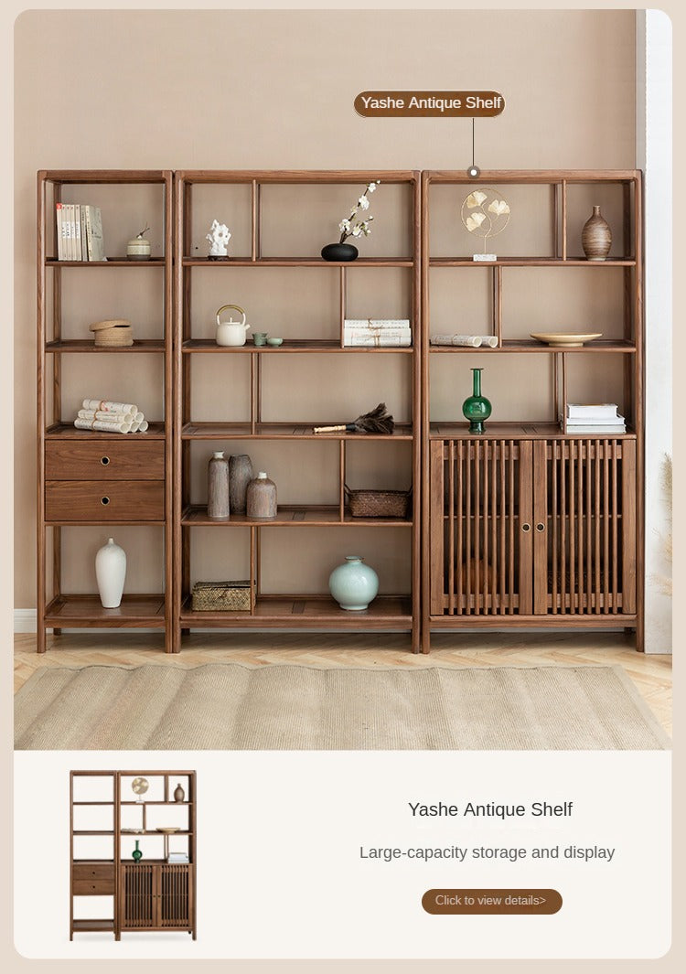 Solid Oak & Black Walnut Wood TV Stand - Rustic Modern Entertainment Center for Living Room, Home Theater & Media Storage