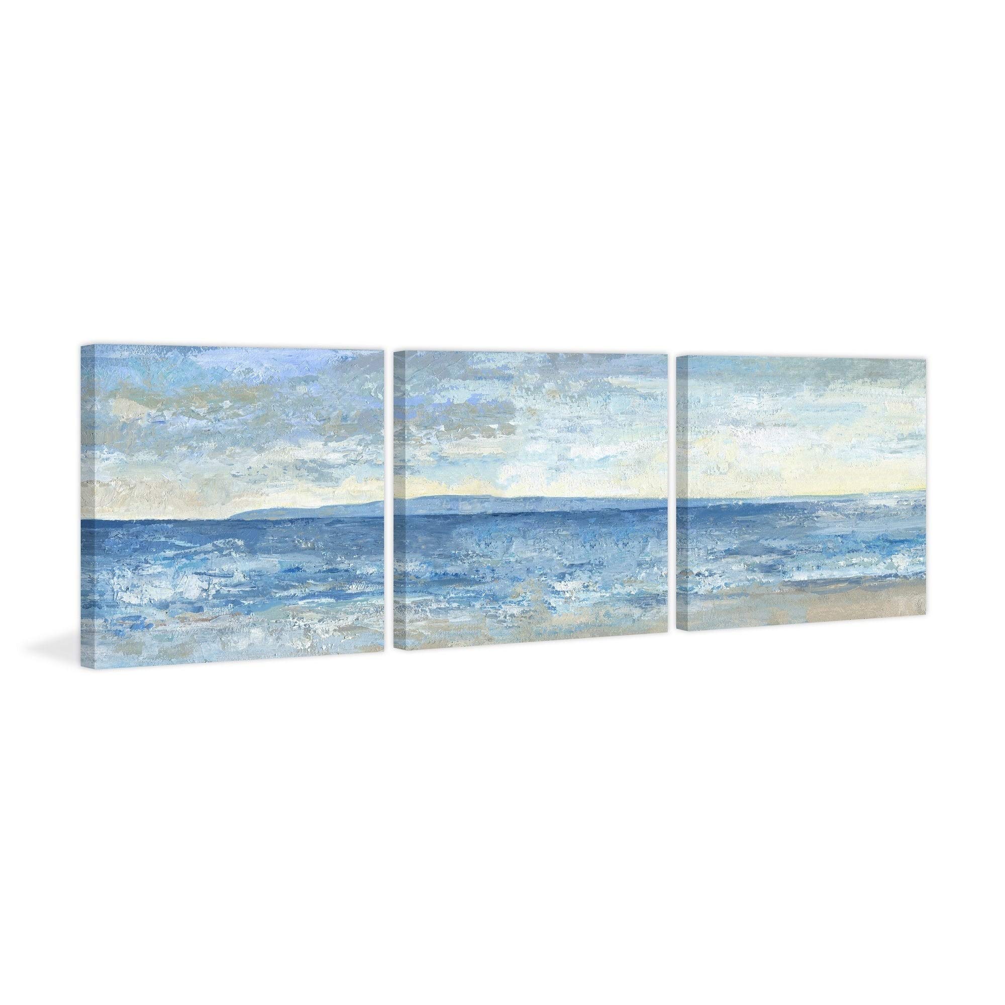 MARMONT HILL - Handmade Beach Escape II Triptych Wall Art Set - 36 x 12 Inches - Coastal Decor for Living Room, Bedroom & Office - Perfect Beach House Decor & Gift Idea