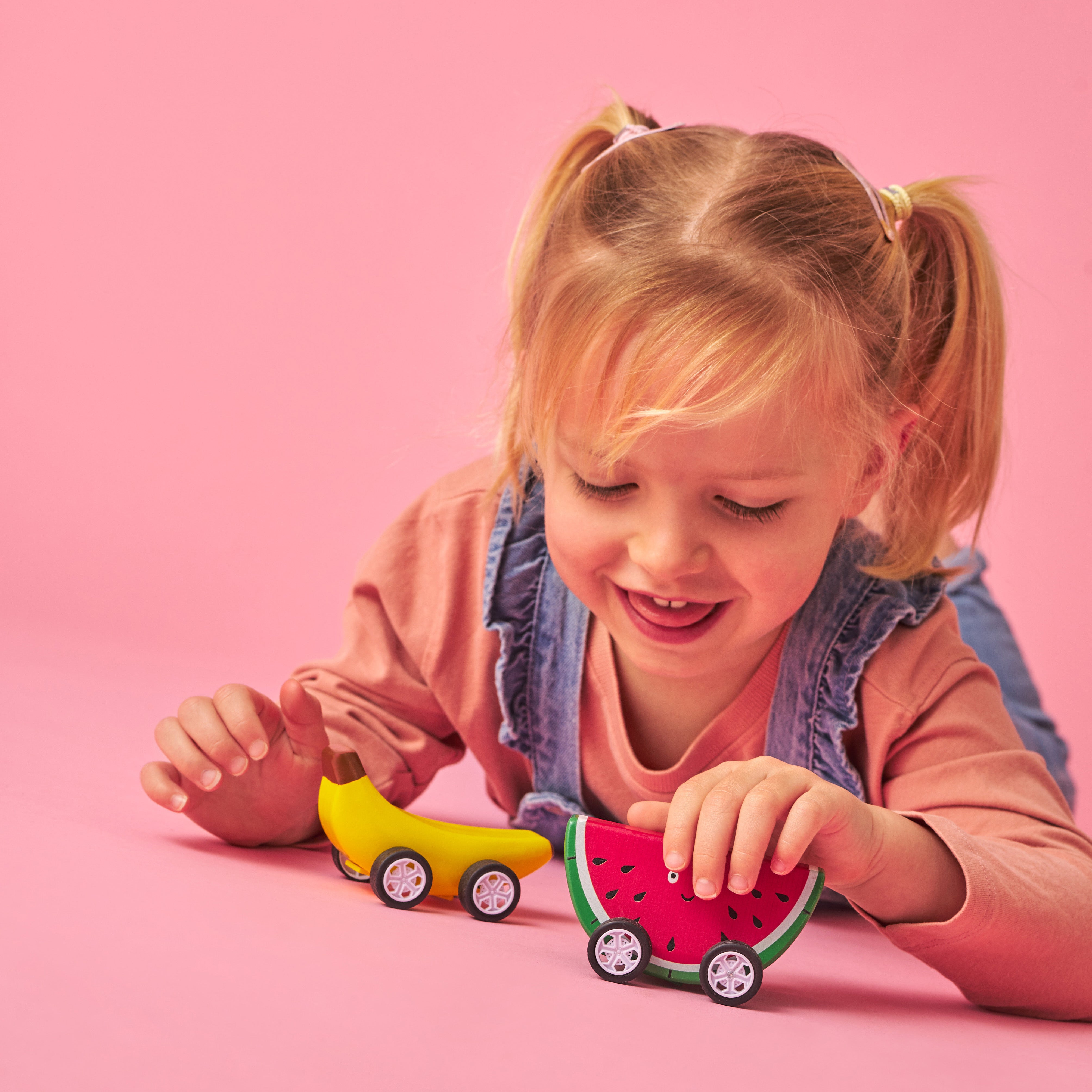 Kidoki Fruit Fun Pullback Cars - 6 Pack Assorted Fruit Toy Cars for Kids, Toddler Pull Back Vehicles with Smooth Rolling Wheels - Perfect for Birthday Gifts, Party Favors & Pretend Play