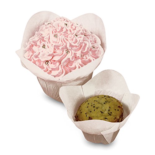 Paper Mart White Standard Lotus Cupcake Cups - Pack of 250 | 2 Inch Diameter Baking Liners for Muffins, Cupcakes & Desserts | Perfect for Parties, Baking & Home Decor