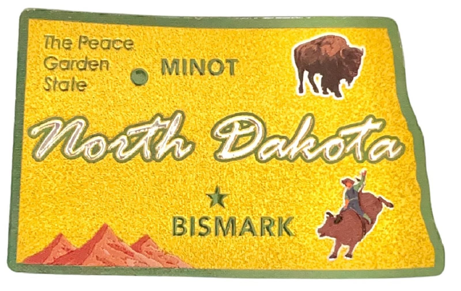 North Dakota The Peace Garden State Foil Fridge Magnet - Collectible Souvenir for Refrigerators, Lockers & Office Decor - Perfect for Travel Memories & State Pride Gifts