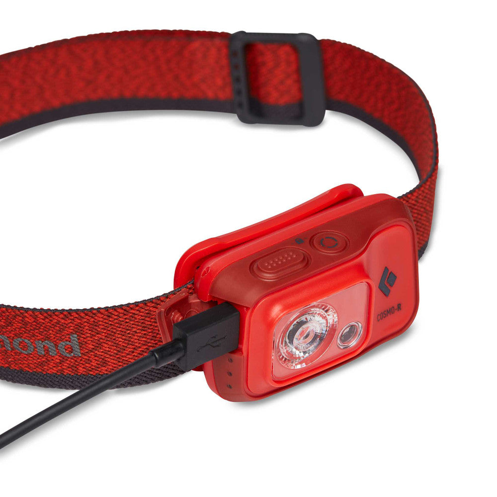 Black Diamond Cosmo 350 R Headlamp - Rechargeable LED Headlight for Camping, Hiking & Outdoor Adventures | Waterproof & Lightweight Head Torch for Running, Fishing, Night Work