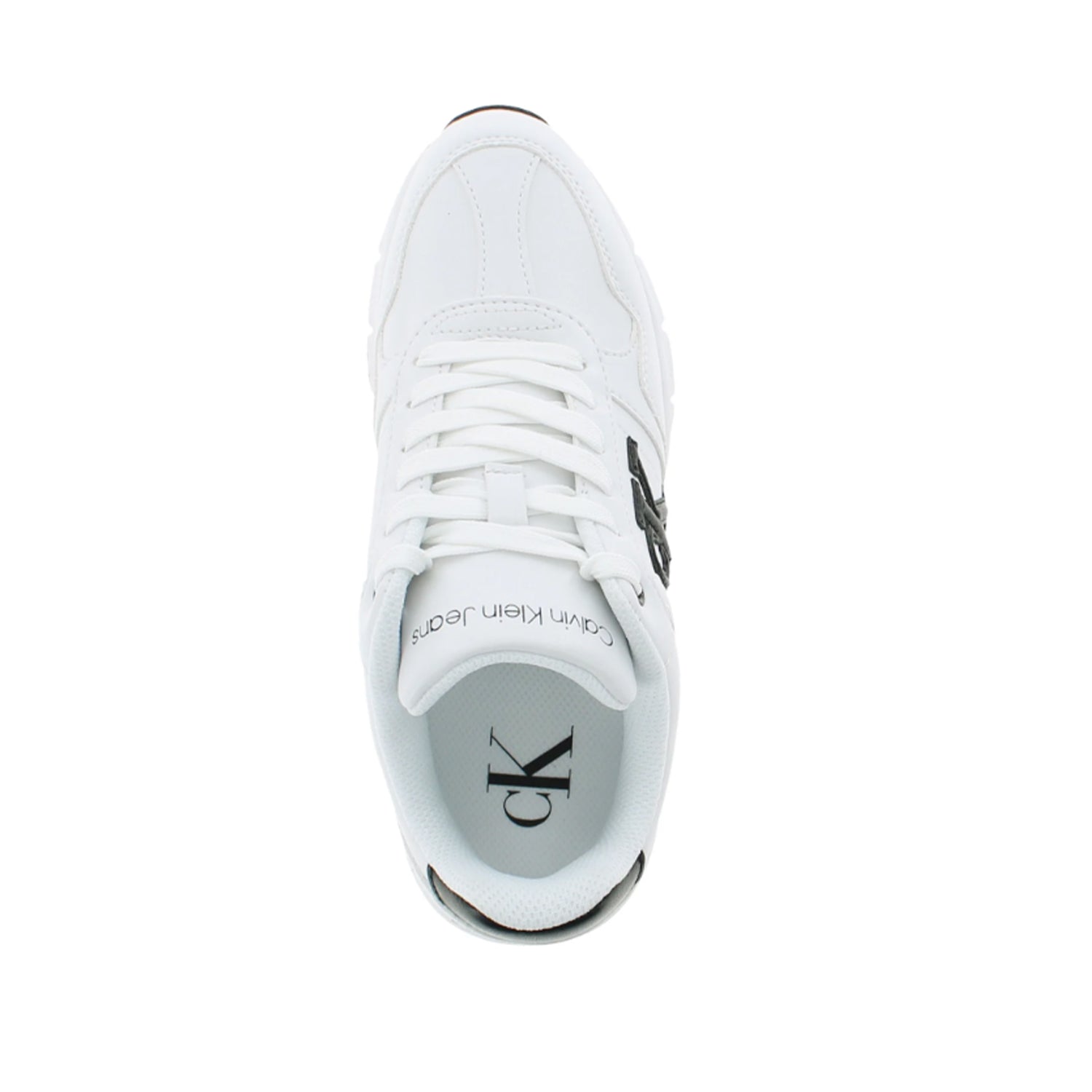 Calvin Klein Women's Caius Sneakers - White & Black Fashionable Comfort Shoes for Running, Walking & Casual Wear