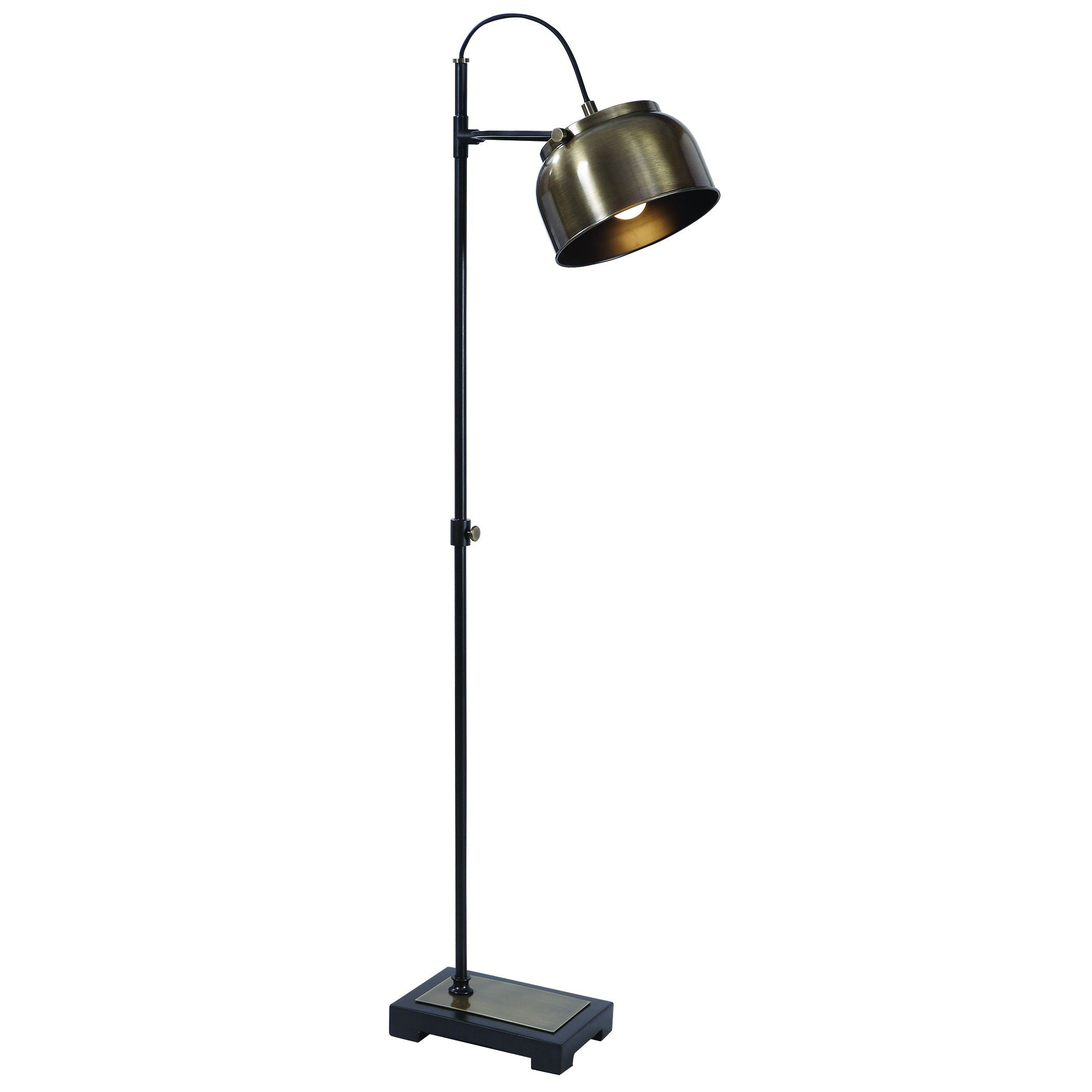 Industrial Floor Lamp Light Brown - Adjustable Vintage Style LED Standing Light for Living Room, Bedroom, Office - Dimmable Modern Task Lighting with Heavy Base