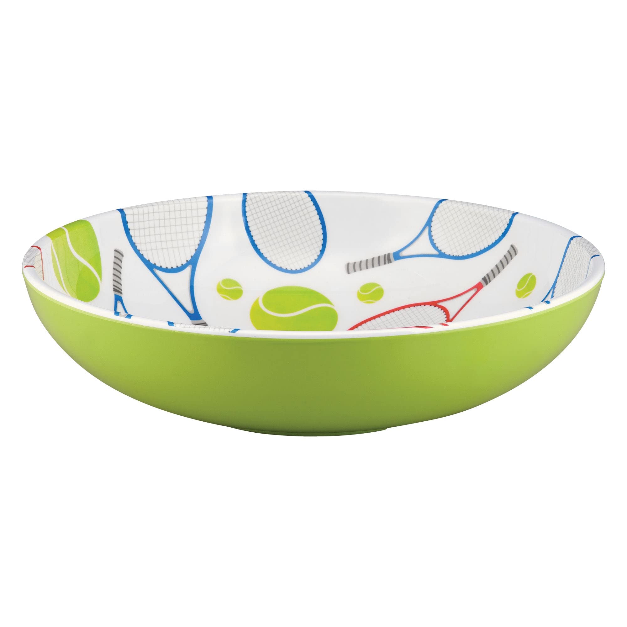 UPware 11.875 Inch Melamine Serving Bowl - Large BPA-Free Salad & Mixing Bowl for Kitchen, Dining & Entertaining (Tennis Design) - Perfect for Parties, Picnics & Family Gatherings