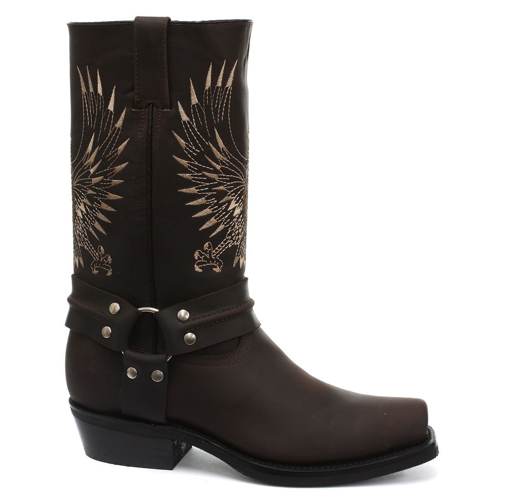 Bald Eagle Brown Men's Cowboy Boots - Western Style Leather Work Boots for Men - Durable & Comfortable Riding Boots for Country, Rodeo, and Outdoor Activities