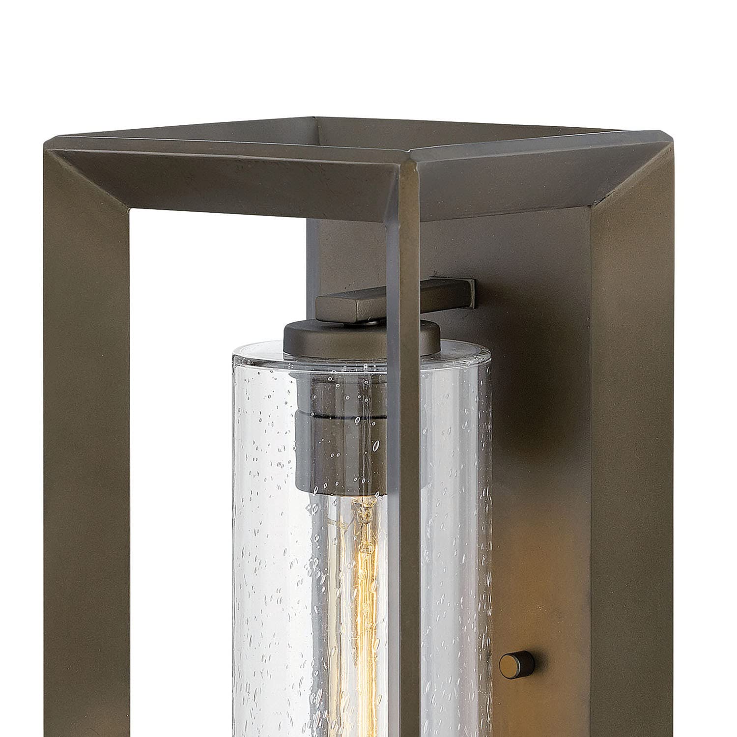 Hinkley Rhodes Collection One Light Outdoor Wall Sconce - Warm Bronze Finish with Clear Seedy Glass for Patio, Porch & Garden Lighting