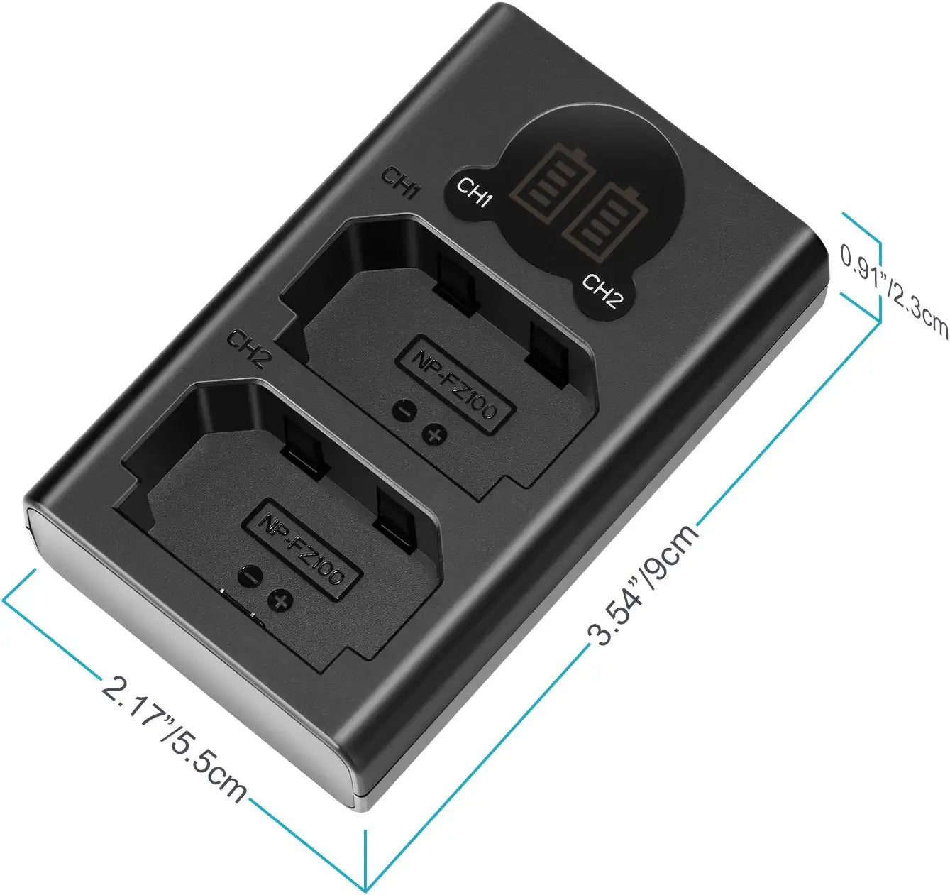 NEEWER NP-FZ100 Replacement Battery Charger Set for Sony Cameras - Compatible with Sony A7 III, A7R III, A9 & More - Perfect for Travel, Vlogging & Professional Photography