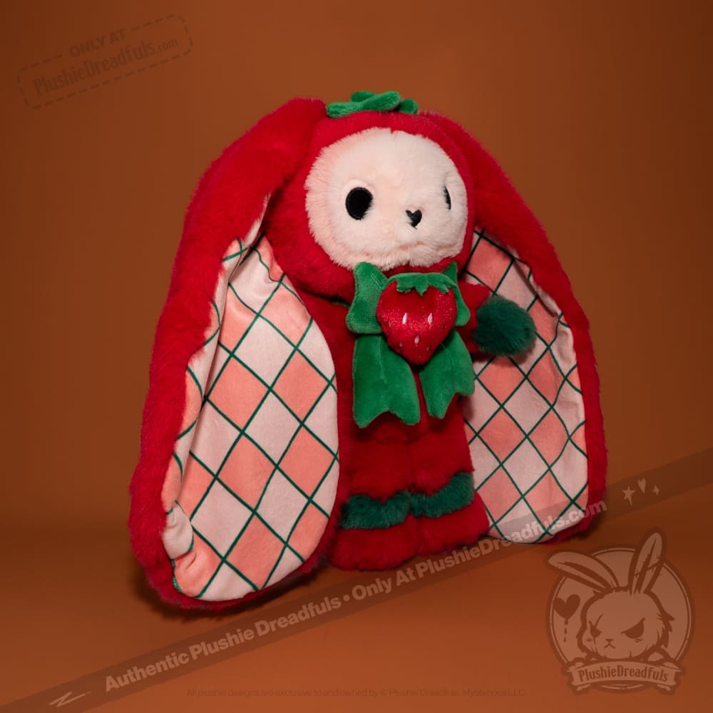 Plushie Dreadfuls Strawbunny Rabbit - Soft Stuffed Animal Toy for Kids, Cute Bunny Plushie for Gifts, Bedroom Decor & Cuddling | Perfect for Nursery, Valentine's Day & Easter