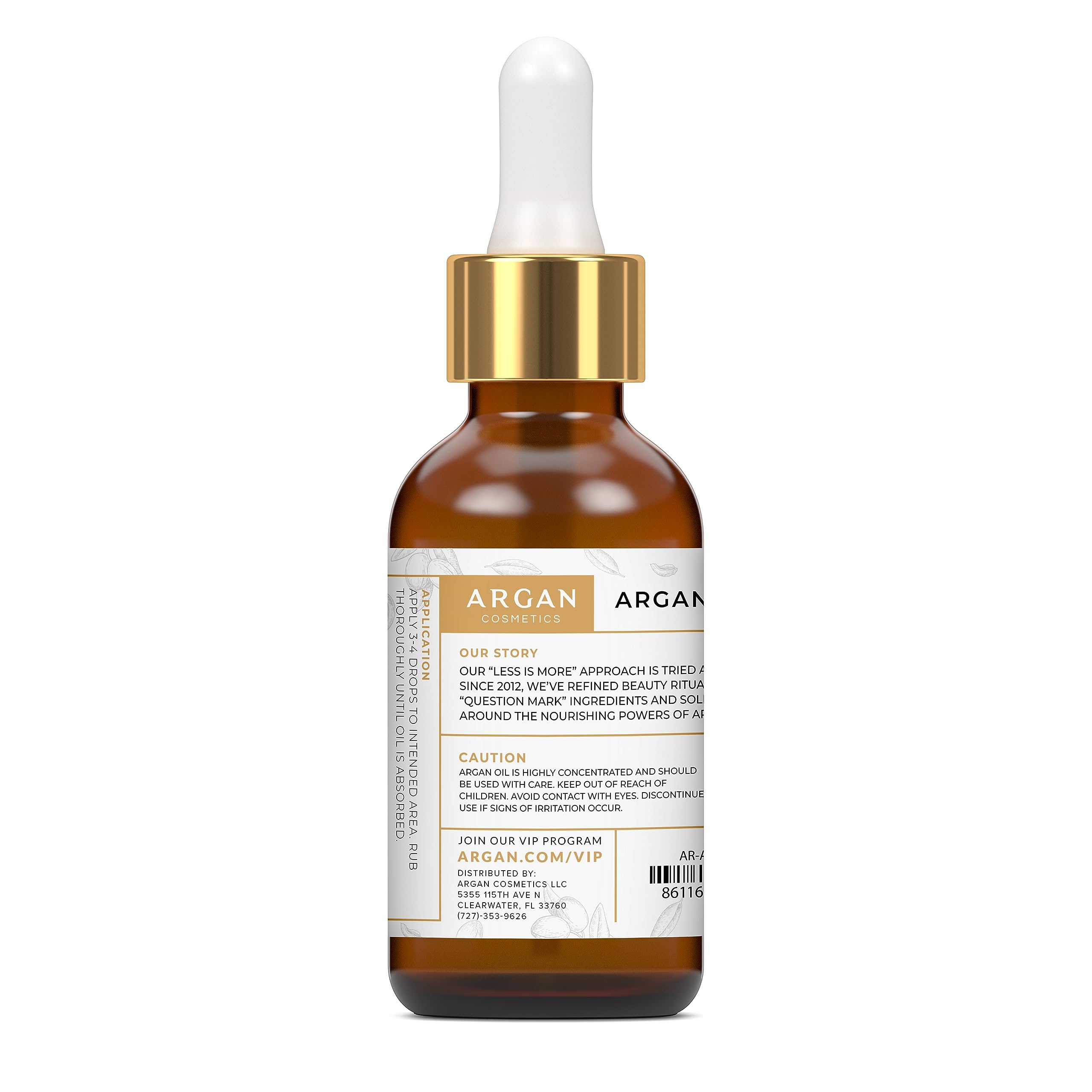 100% Pure Organic Moroccan Argan Oil for Hair, Skin & Beard Care - Cold Pressed Unscented Argan Oil - Natural Moisturizer for Dry Hair, Face, Nails & Cuticles - 2 Fl Oz - Perfect for Daily Hydration & Beauty Routine