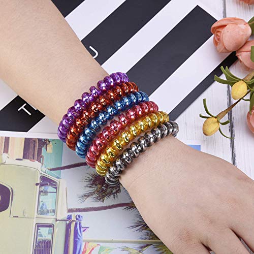 No Crease Spiral Hair Ties - Damage-Free Hair Elastics for Thick & Heavy Hair | Ponytail Holder & Hair Band | 10-Pack Multi-Color Set | Perfect for Workouts, Yoga, Office & Everyday Styling
