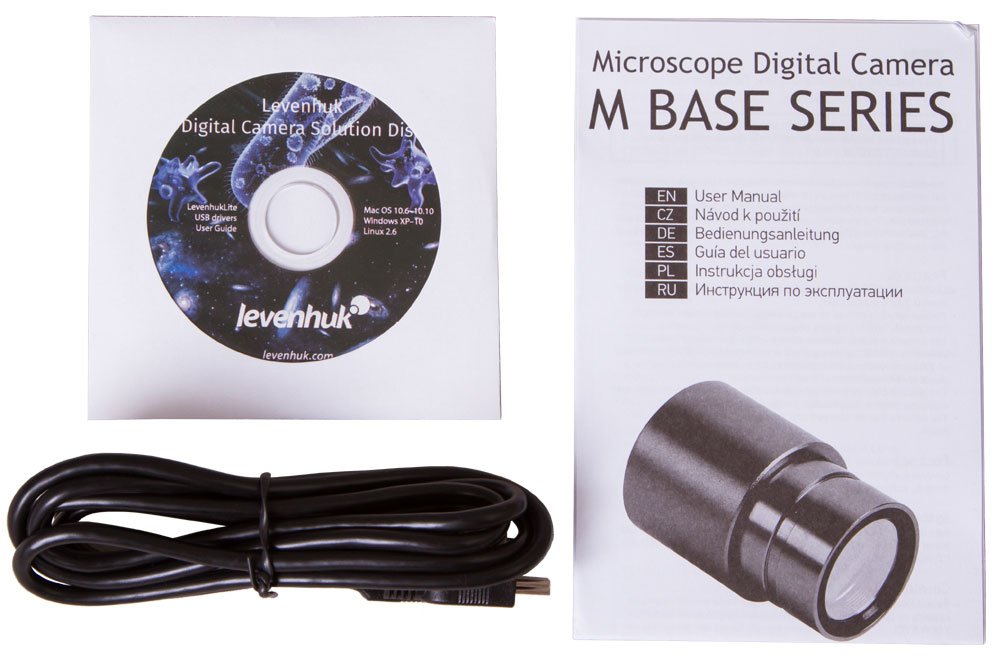 Levenhuk M200 BASE Digital Microscope Camera with Software - Compatible with Mac, Linux & Windows - Perfect for Lab Research, Education & Scientific Imaging