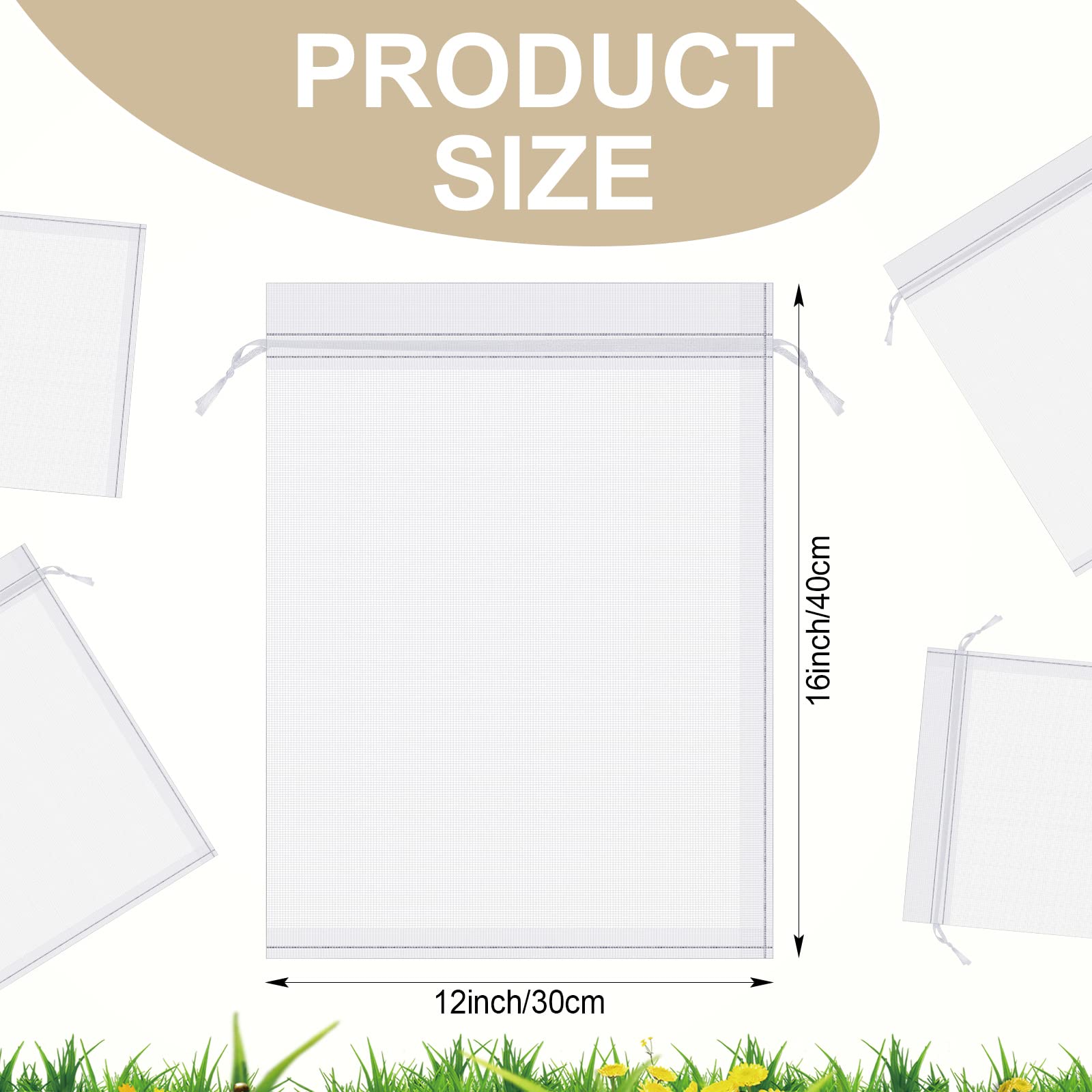 200 Pcs Large White Organza Bags 12x16 Inch - Mesh Drawstring Gift Pouches for Jewelry, Wedding Favors, Party Candy & Bottle Samples - Perfect for Bridal Showers, Baby Showers & Retail Displays