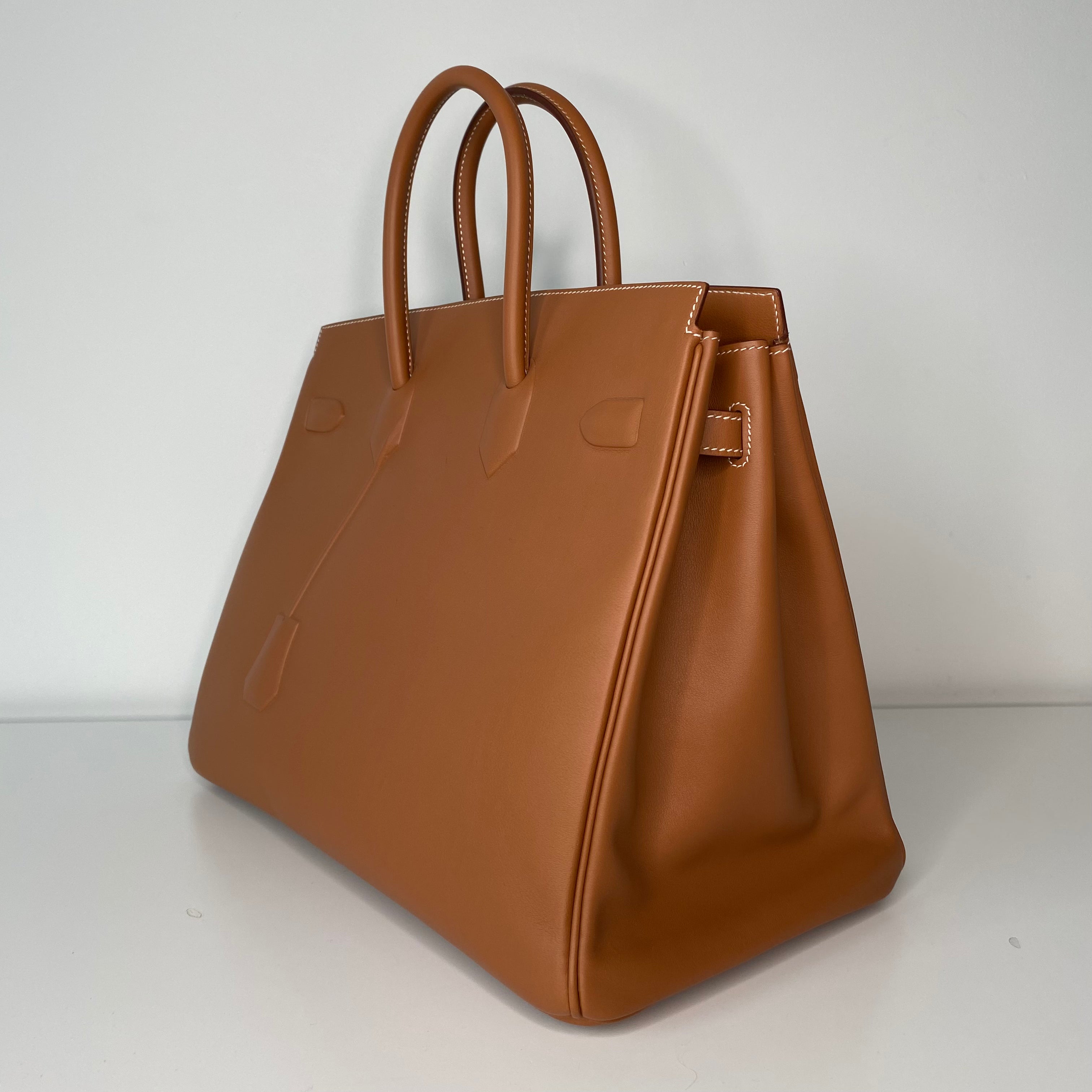 Authentic Hermès Birkin 35 Handbag in Shadow Gold with Palladium Hardware - Luxury Tote for Work, Travel & Special Occasions