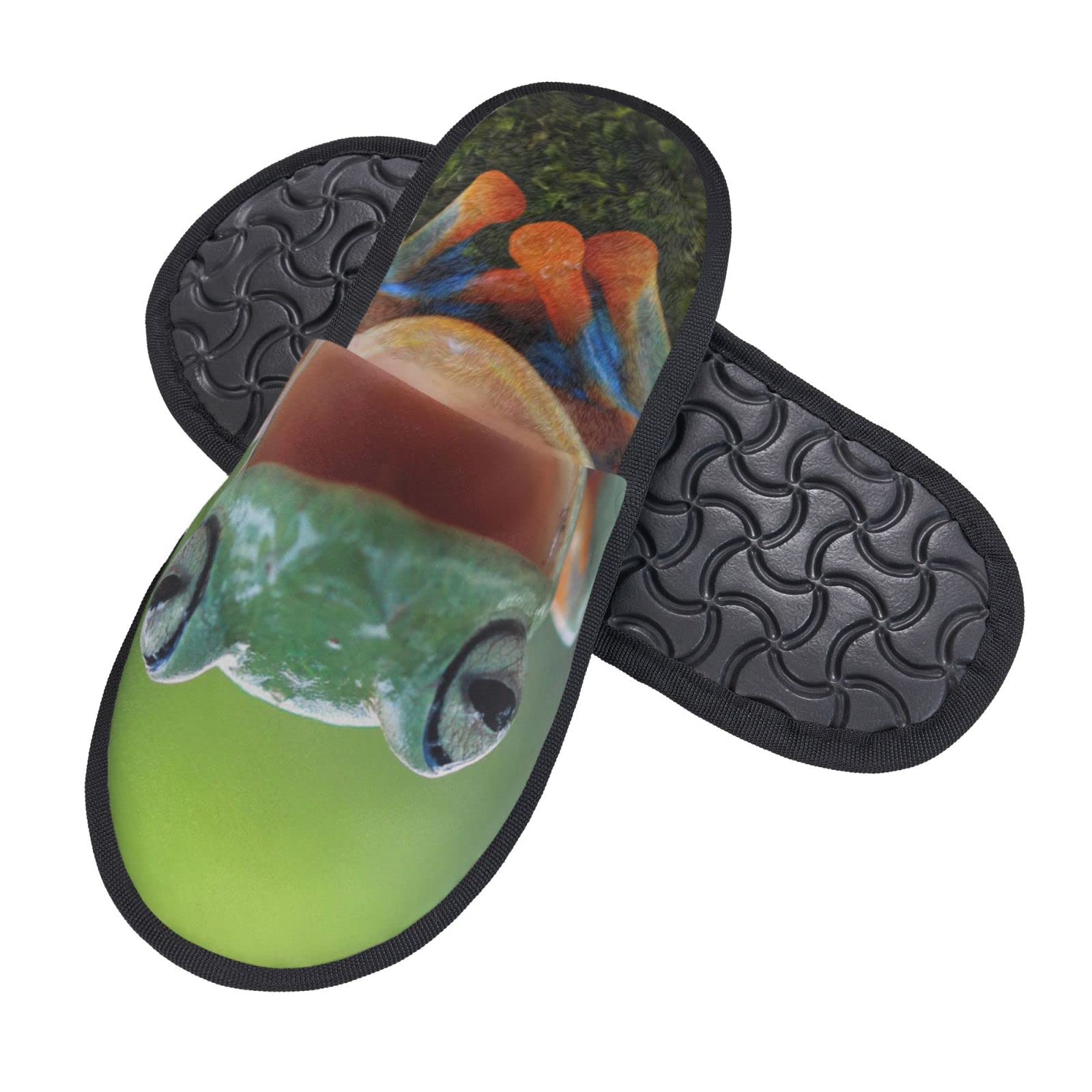 Tree Frog Fluffy Indoor Slippers - Cozy Winter House Shoes for Men & Women - Perfect for Lounging at Home, Keeping Feet Warm in Cold Weather