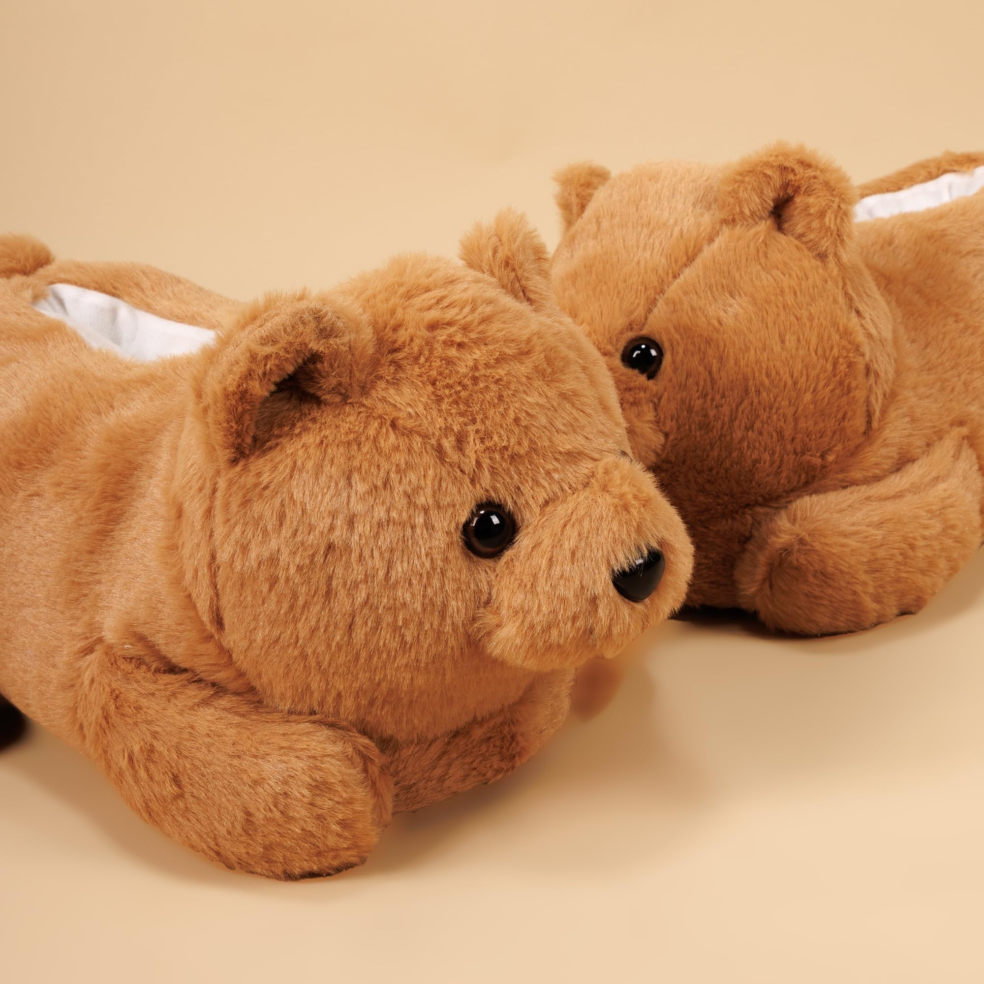 Warm Fuzzy Teddy Bear Slippers for Women & Men - Cozy Plush Animal House Shoes with Non-Slip Sole | Perfect Winter Indoor Slides for Home, Lounge & Gift Giving